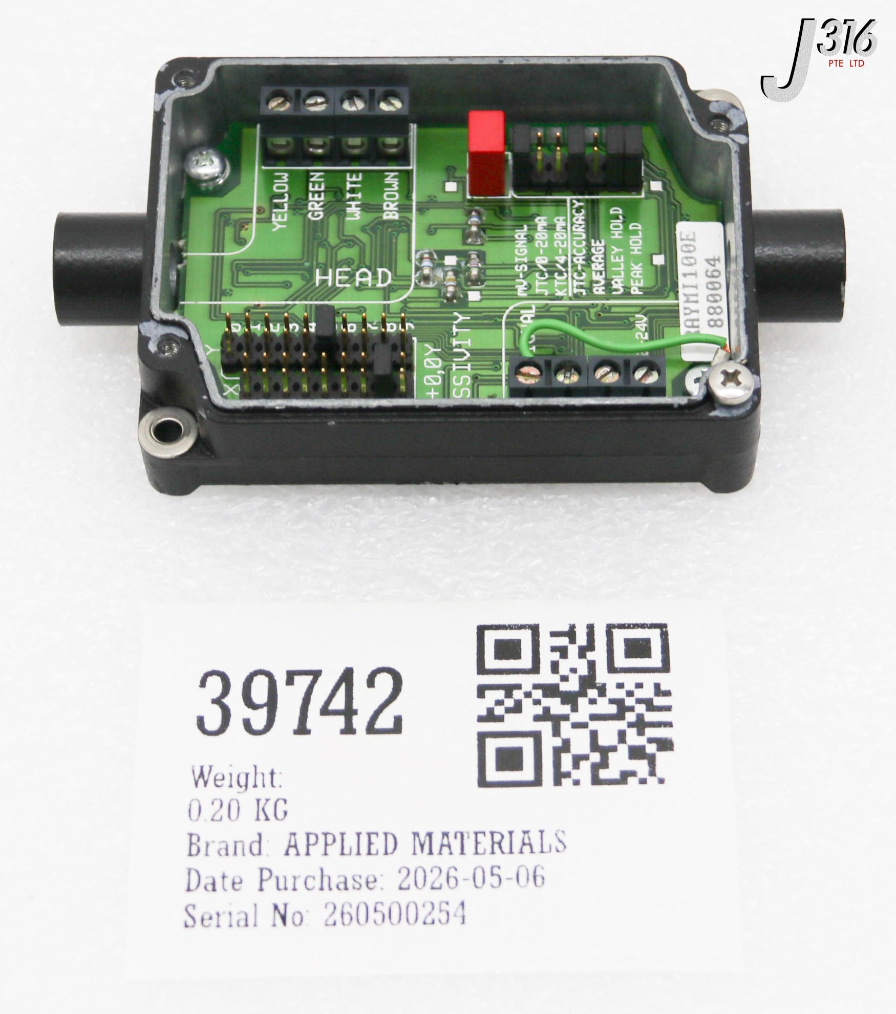 39742 APPLIED MATERIALS EMMISSIVITY AND SENSOR BOARD RAYMI100 0090-35727