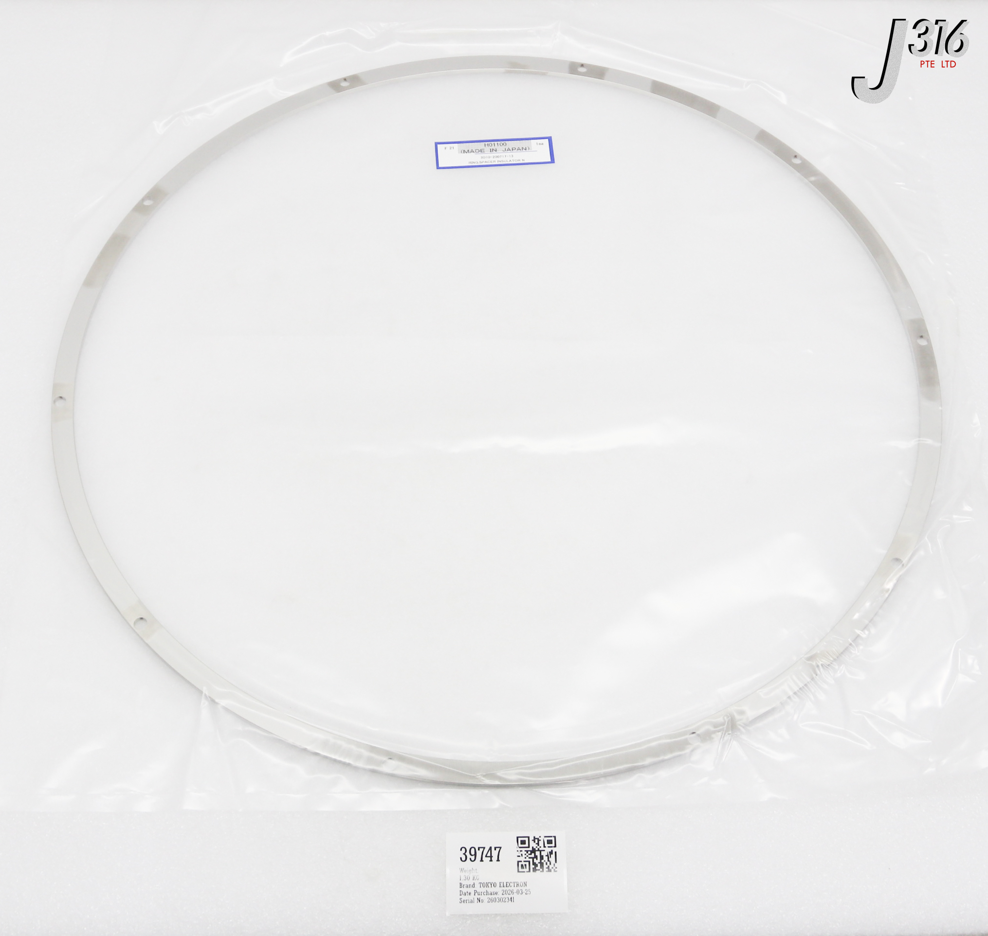 39747 TOKYO ELECTRON RING, SPACER INSULATOR (NEW) 3D10-200717-13
