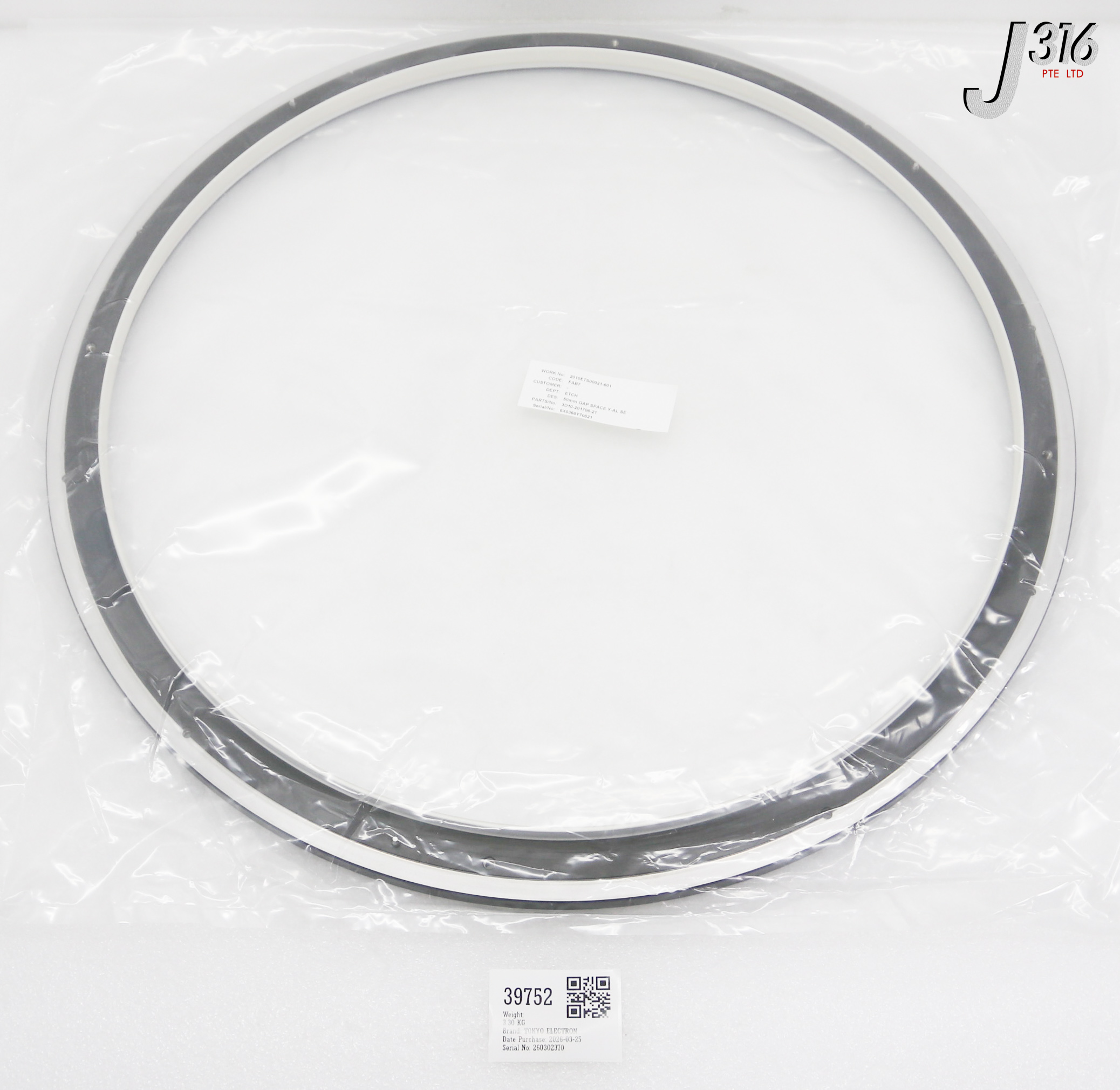 39752 TOKYO ELECTRON GAP SPACE 50MM Y-AL SE (NEW) 3D10-201706-21
