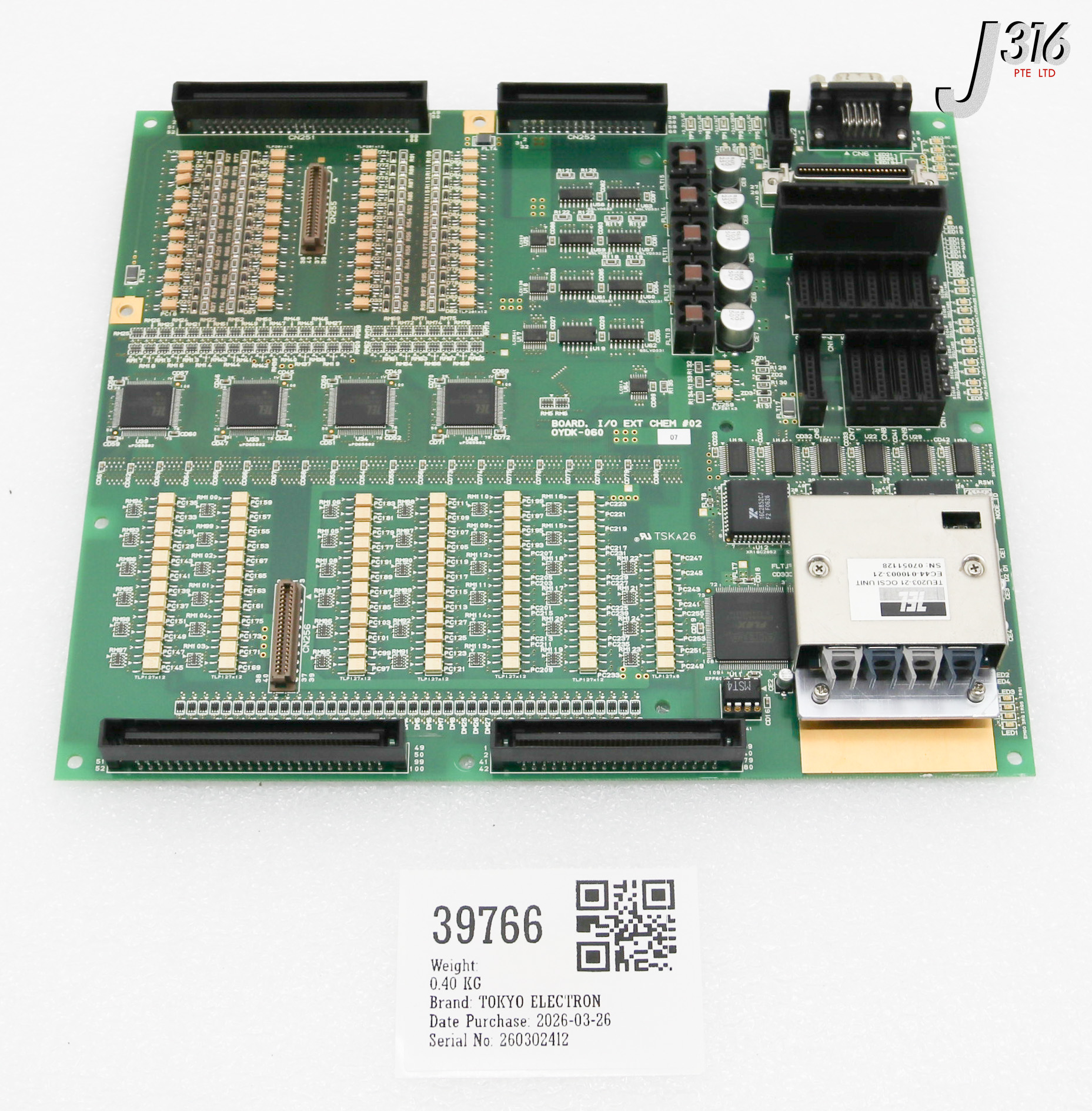 39766 TOKYO ELECTRON PCB I/O EXT CHEM #02 BOARD, EC44-010003-21 OYDK-060