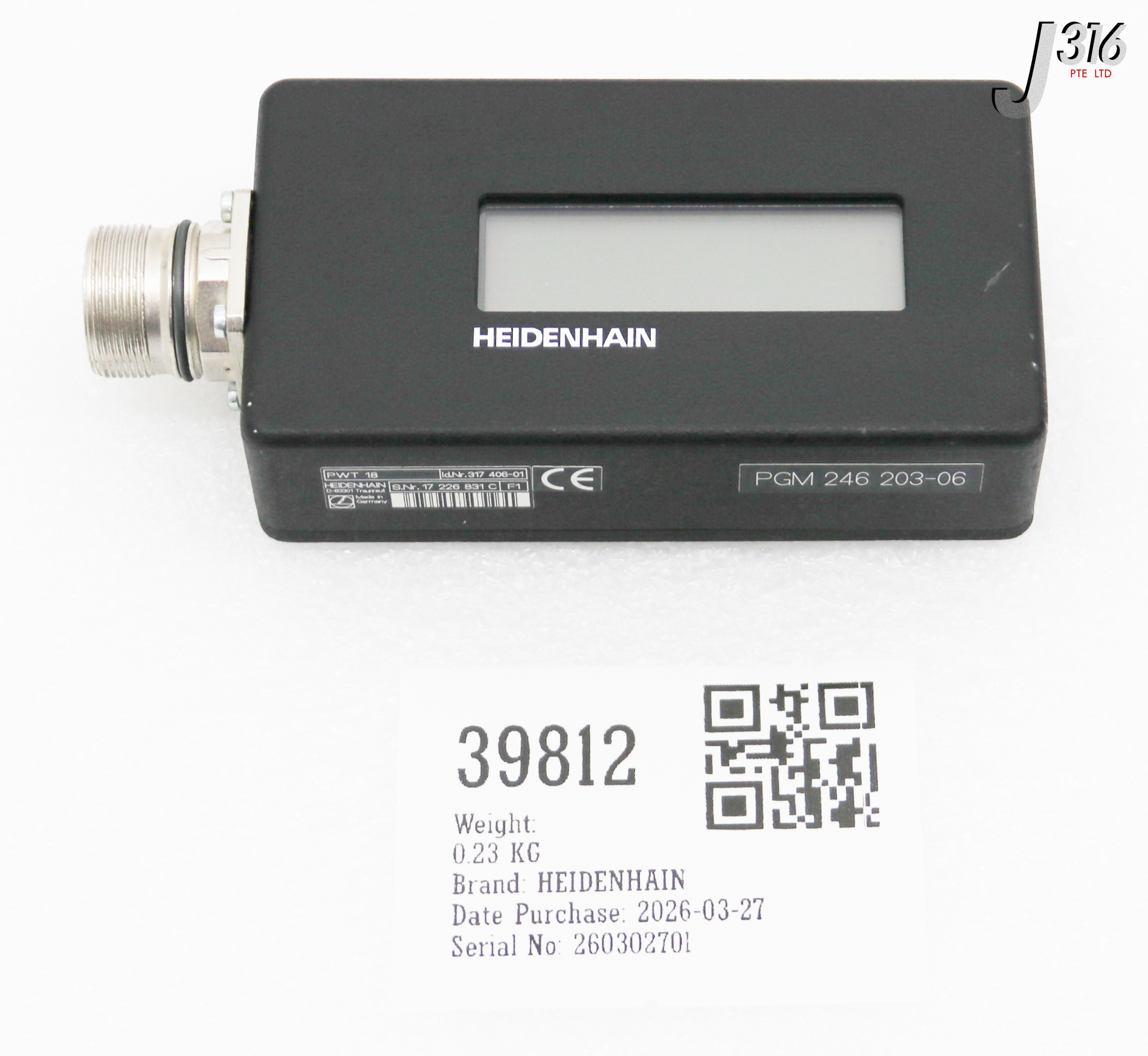 39812 HEIDENHAIN ENCODER CHECKING DEVICE PWT 18