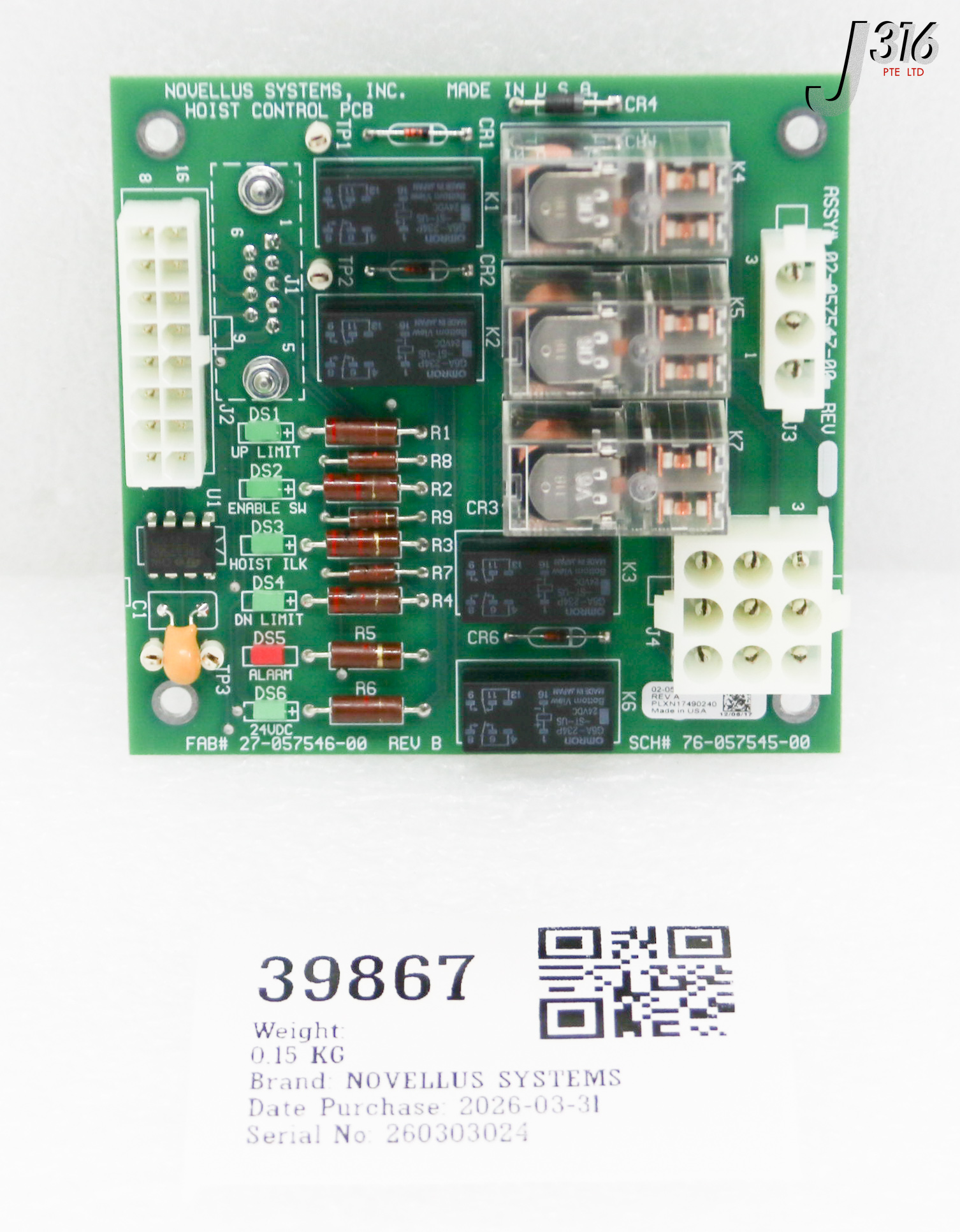 39867 NOVELLUS SYSTEMS PCB HOIST CONTROL 02-057547-00