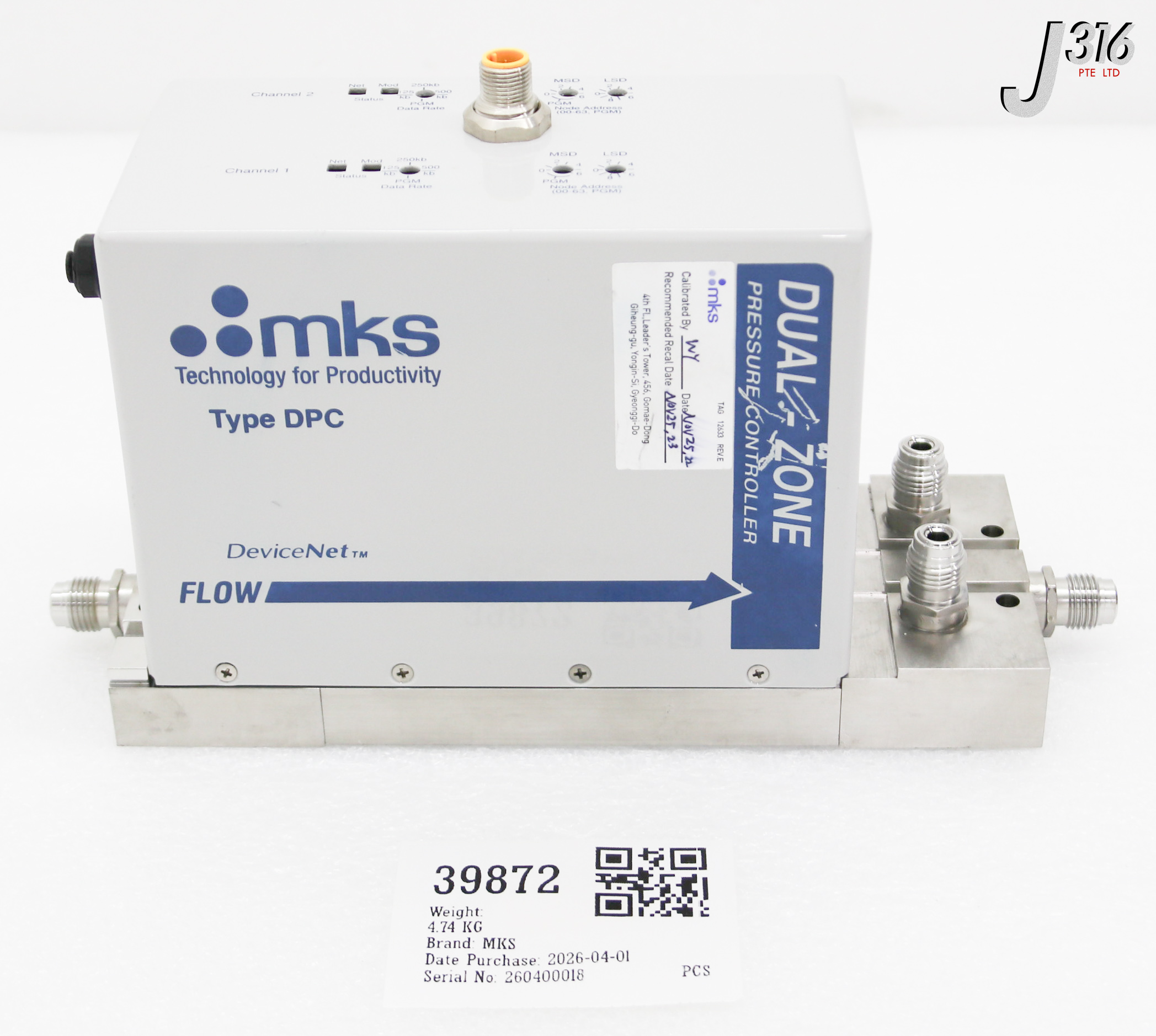39872 MKS DUAL-ZONE PRESSURE CONTROLLER DPCA-29643