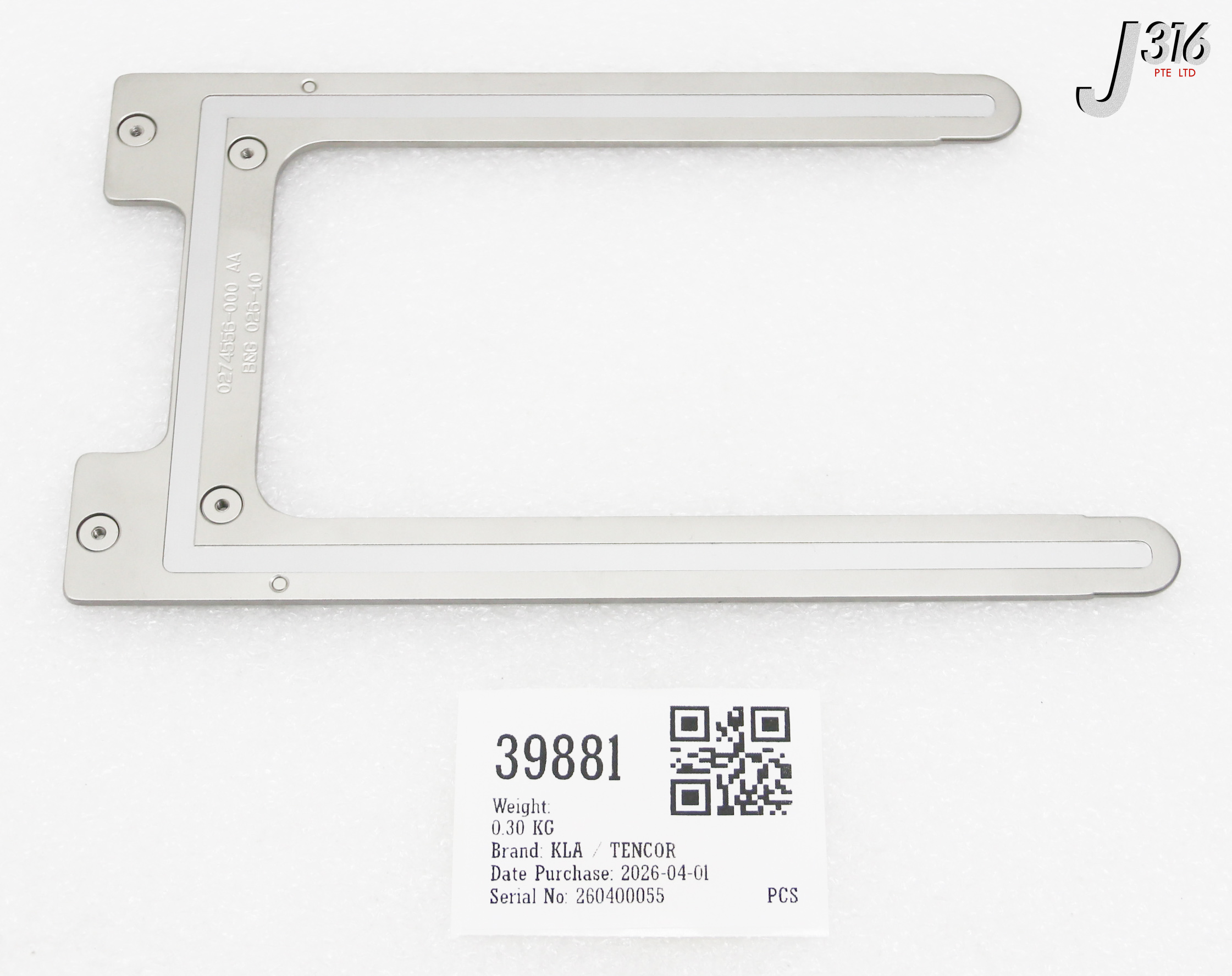 39881 KLA / TENCOR END EFFECTOR, VAC, FORK, 300MM WIDE 0274556-000