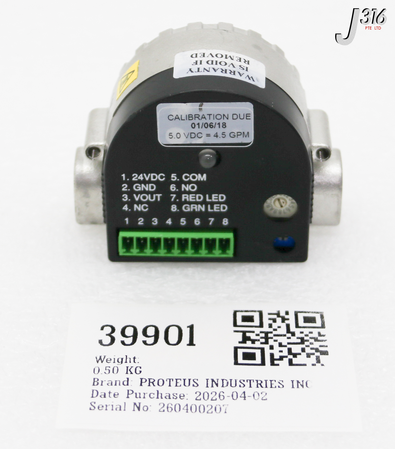 39901 PROTEUS INDUSTRIES INC FLOW METER 0504SN4