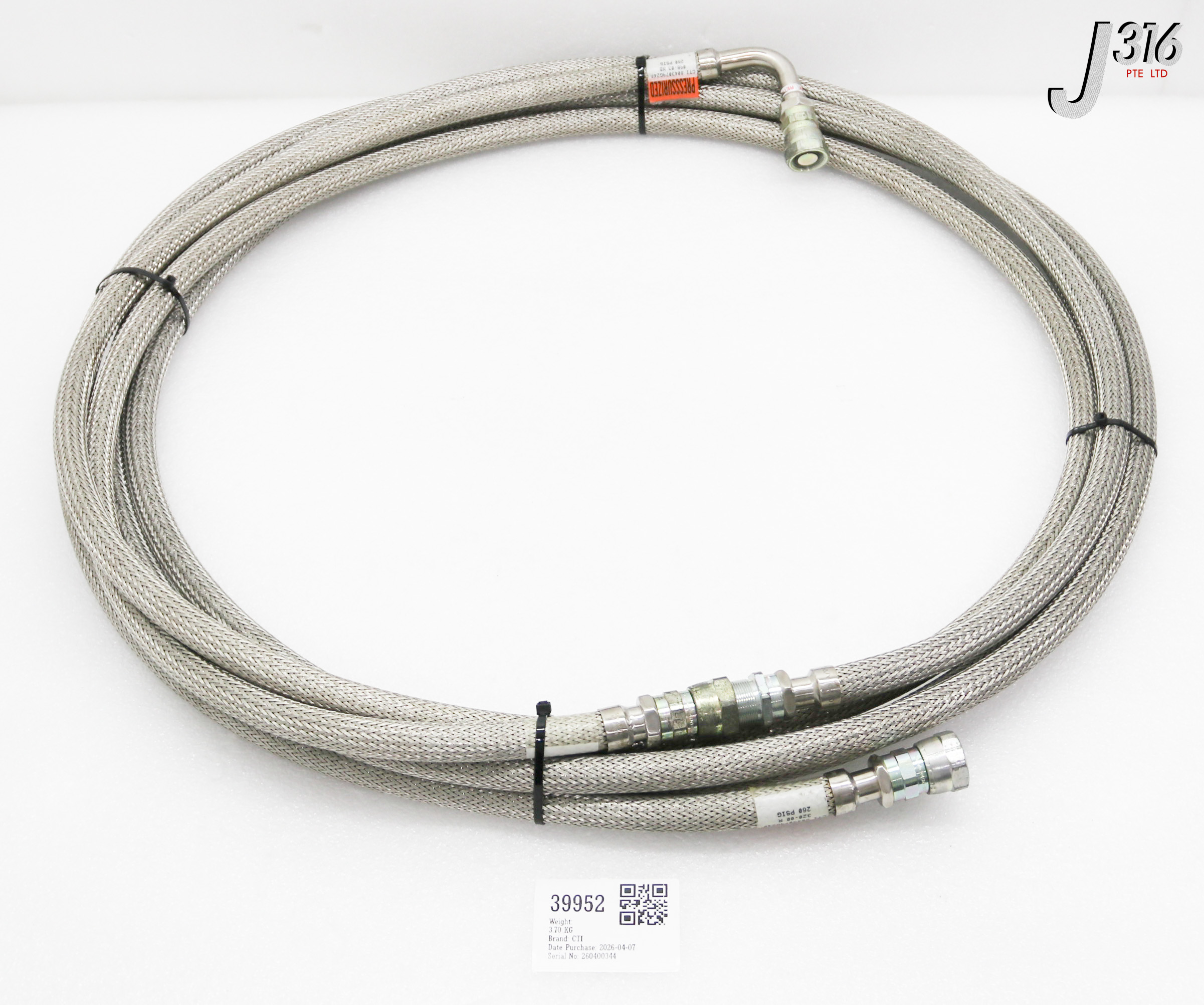 39952 CTI CRYO LINE PRESSURIZED SS BRAID HOSE, 9M 8043079G240