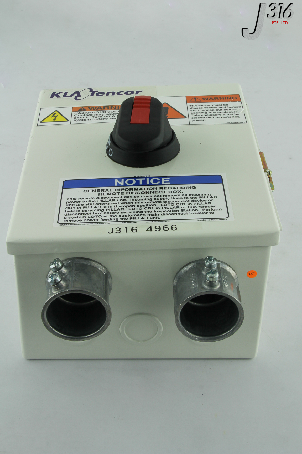 4966 KLA-TENCOR DISCONNECT SWITCH NF1001-3PB6B