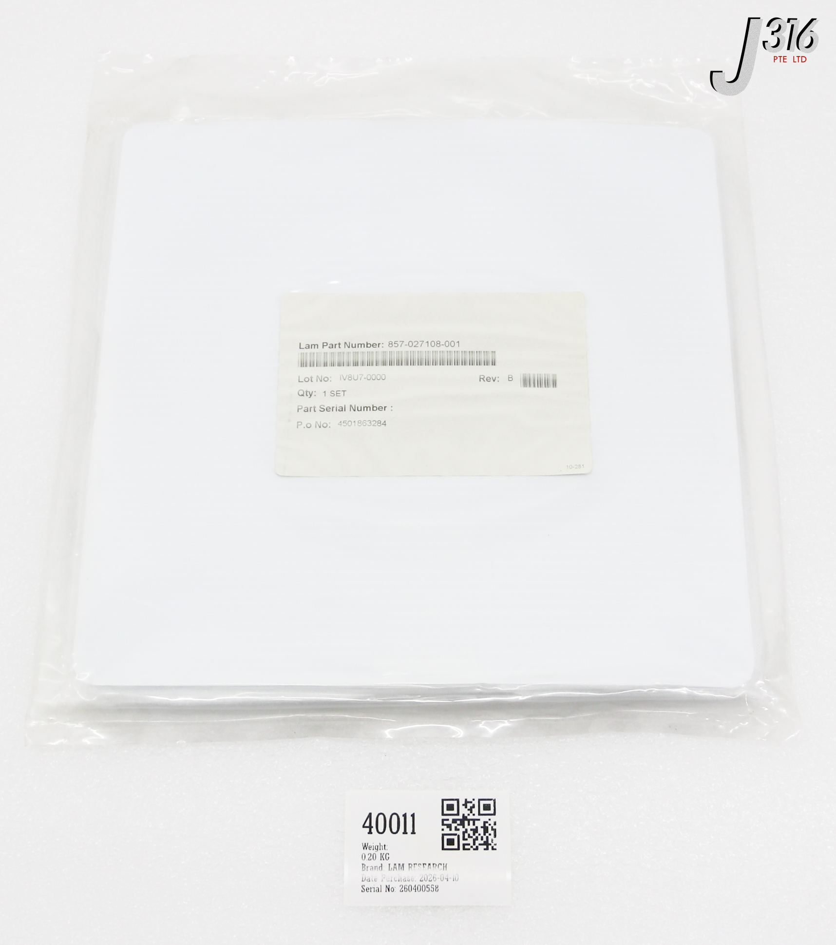 40011 LAM RESEARCH KIT, CHOKE RING (NEW) 857-027108-001