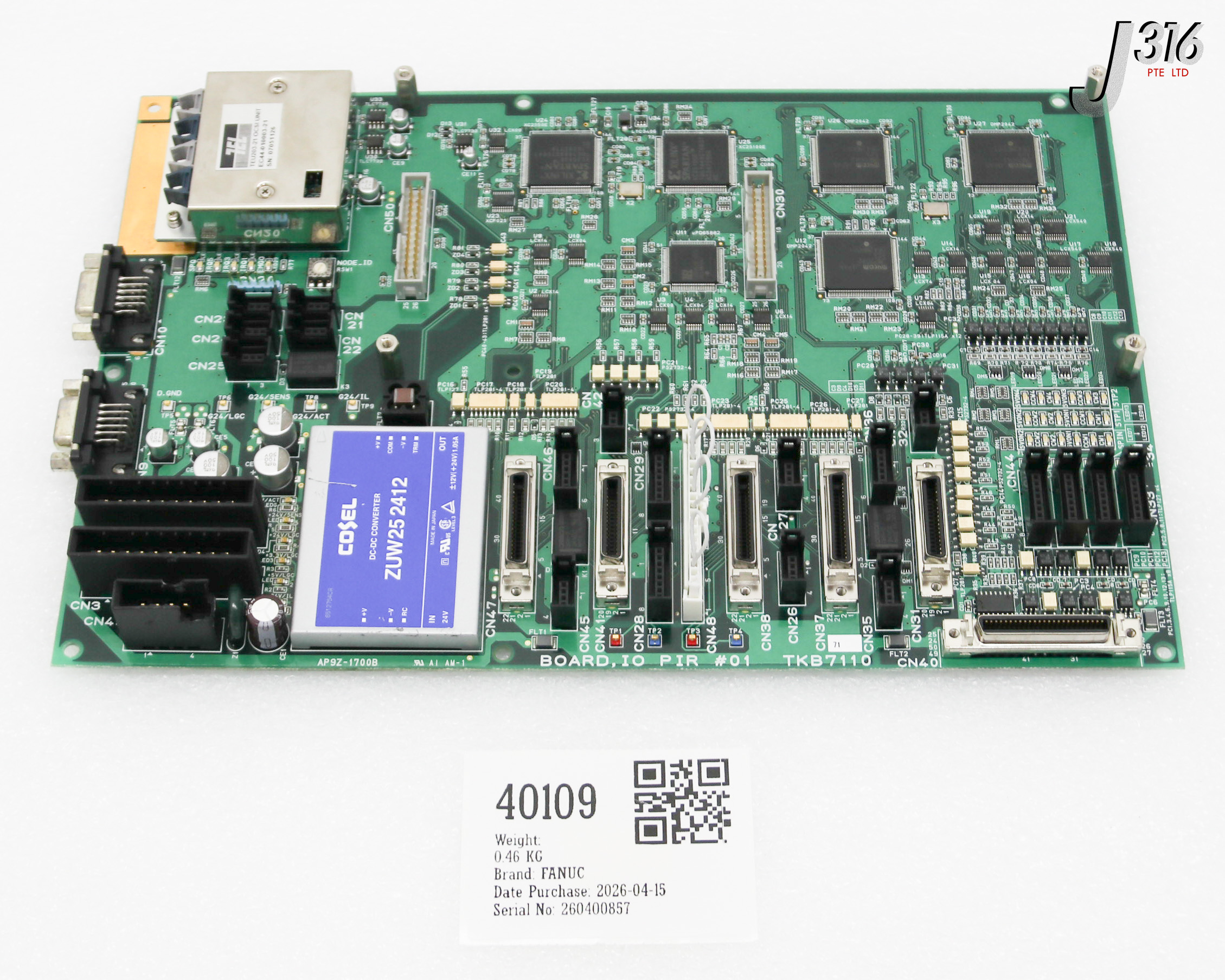 40109 TOKYO ELECTRON PCB, IO PIR #01 W/ TEU203-21 TKB7110