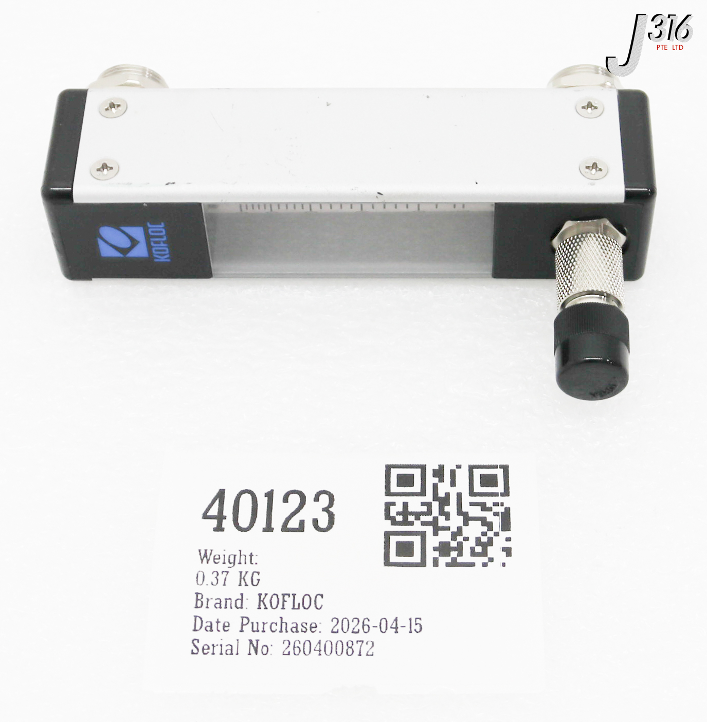 40123 KOFLOC RK-1250 HIGH-PRECISION, FLOAT-TYPE AREA FLOW METER 150314-512R