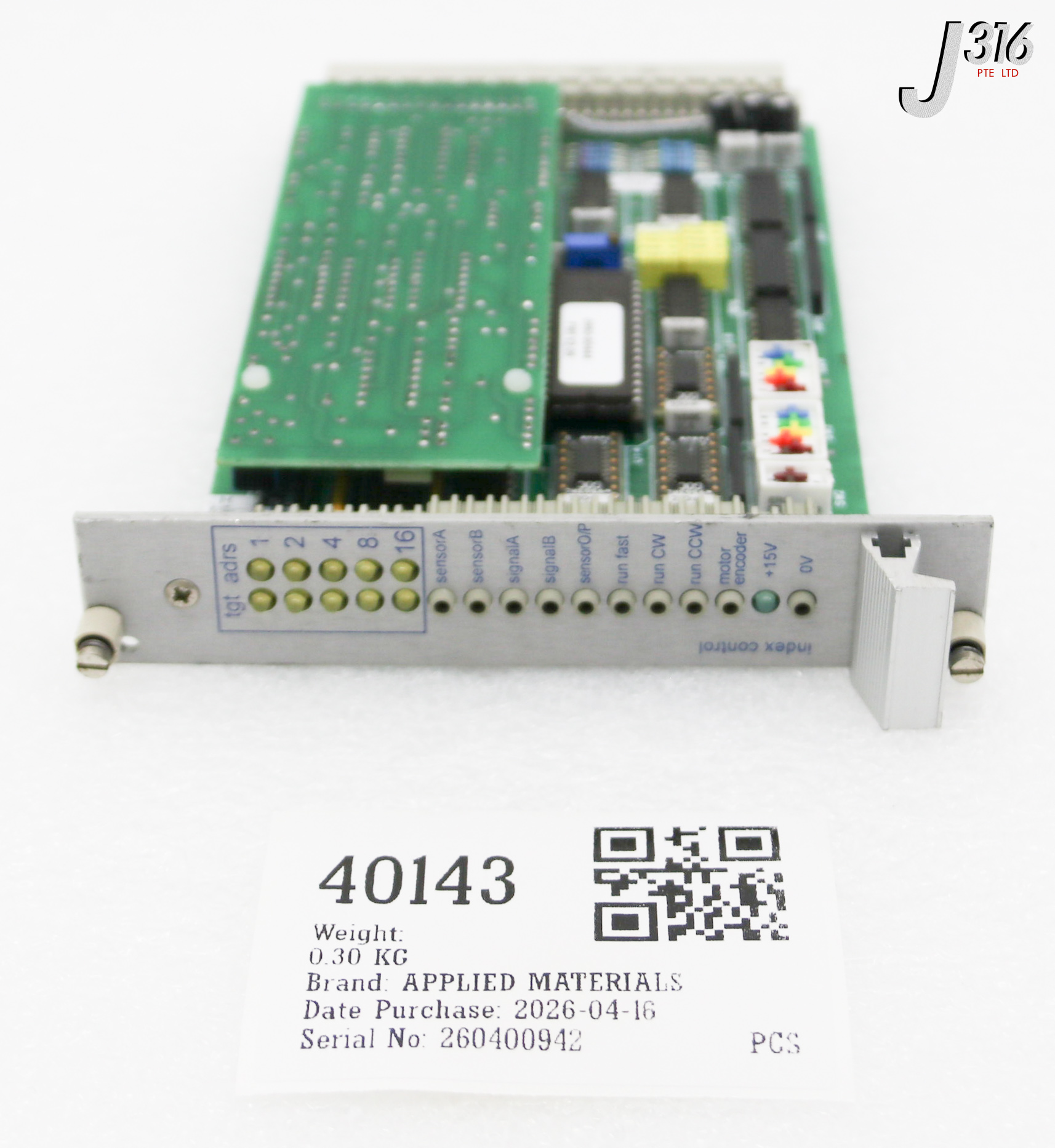 40143 APPLIED MATERIALS PCB ASSY, INDEX CONTROL, 0120-92955, 0120-92954 0100-90770
