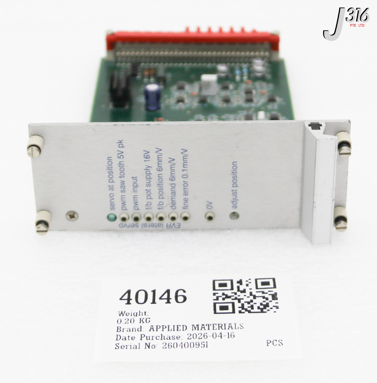 40146 APPLIED MATERIALS PCB ASSY, EVR LATERAL SERVO 0100-01734