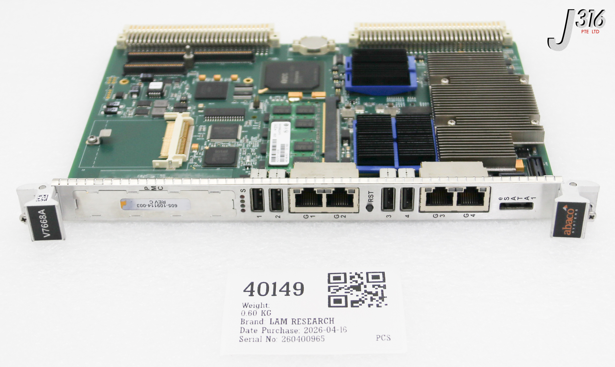 40149 LAM RESEARCH PCB ASSY, SINGLE BD COMPUTER V7668A 605-109114-003