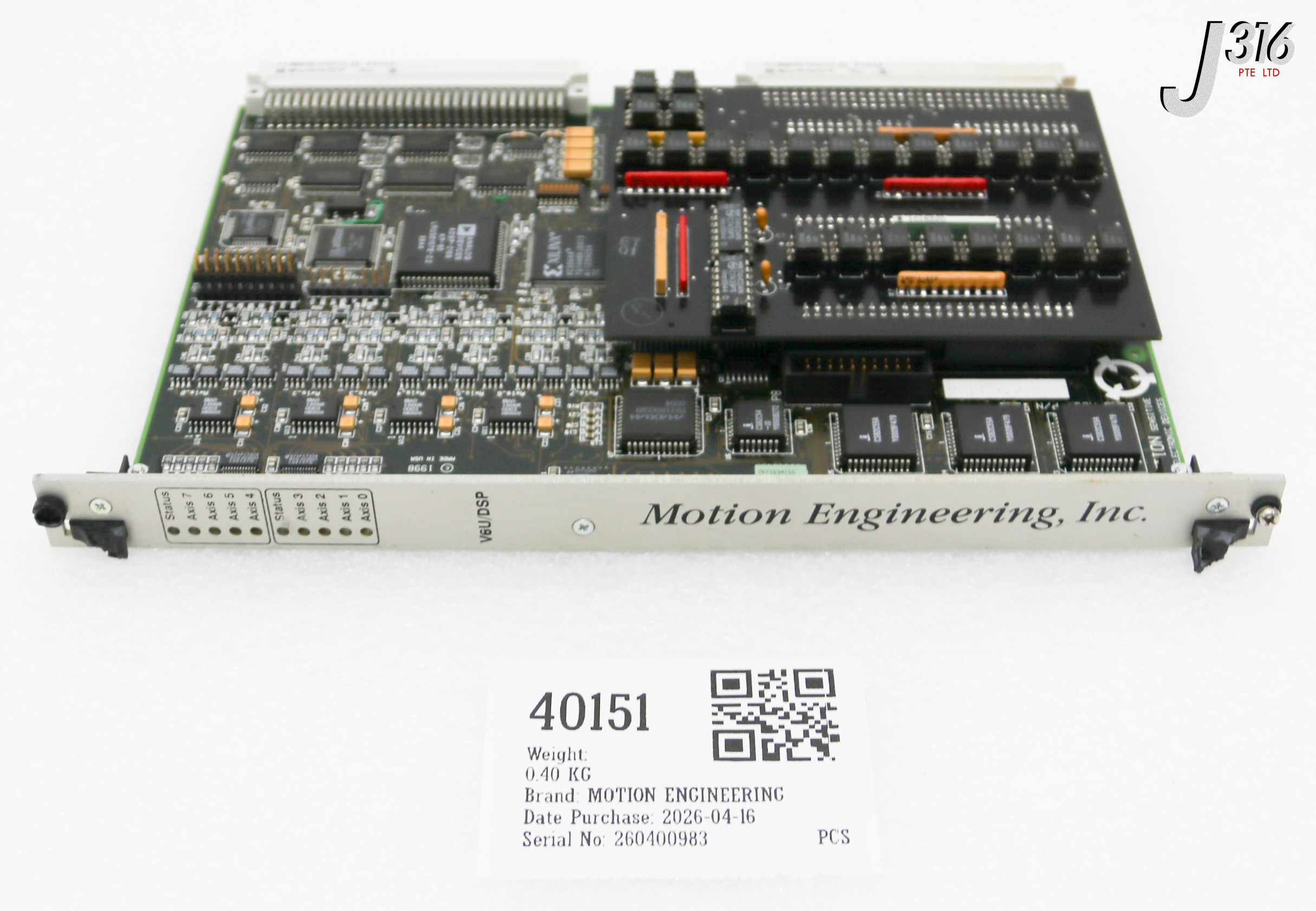 40151 MOTION ENGINEERING PCB, MEI MOTION CONTROLLER V6U/DSP W/ 0100-71062 1007-0013-FAB
