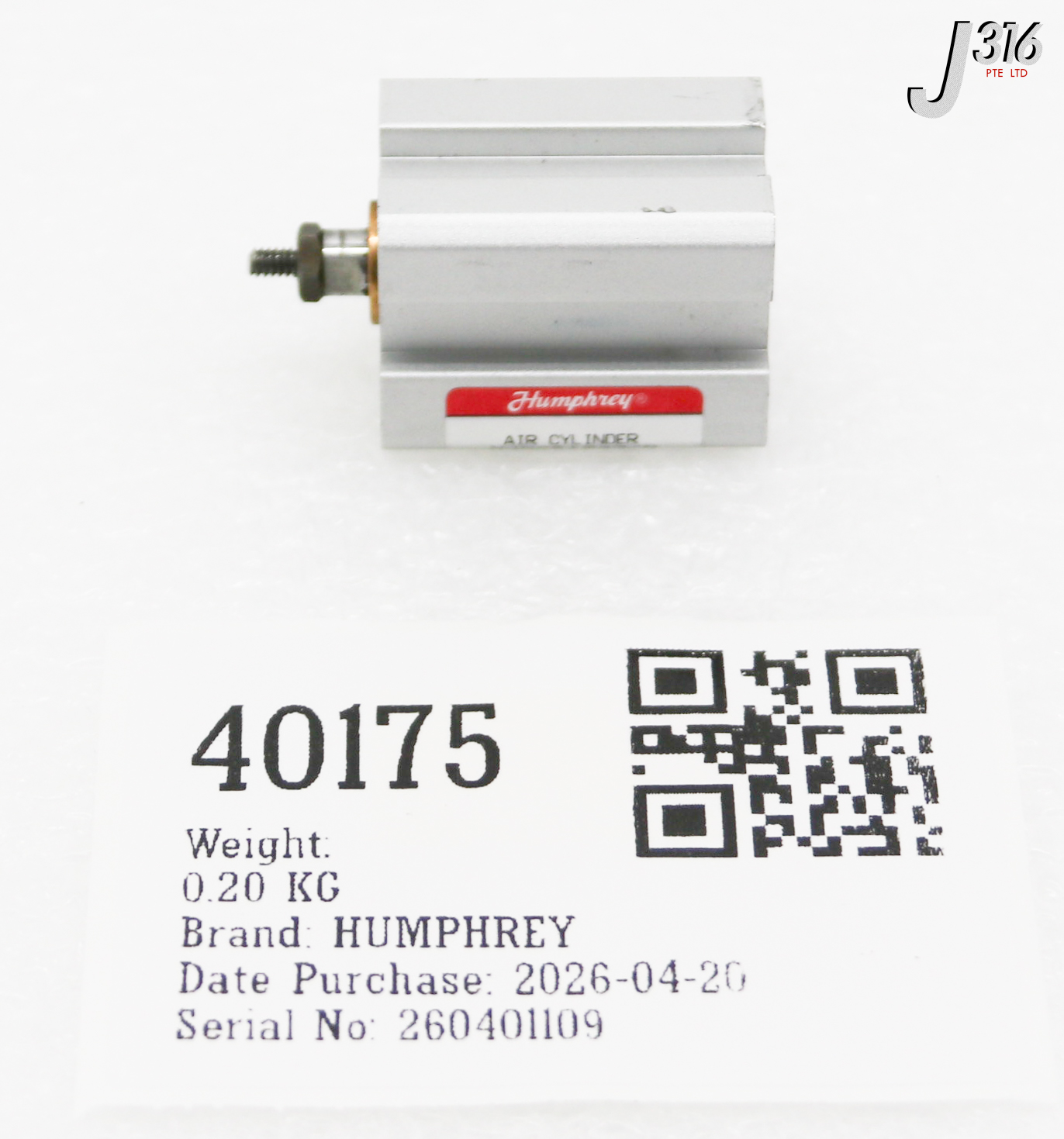 40175 HUMPHREY PNEUMATIC CYLINDERS HJDAS12X3/8