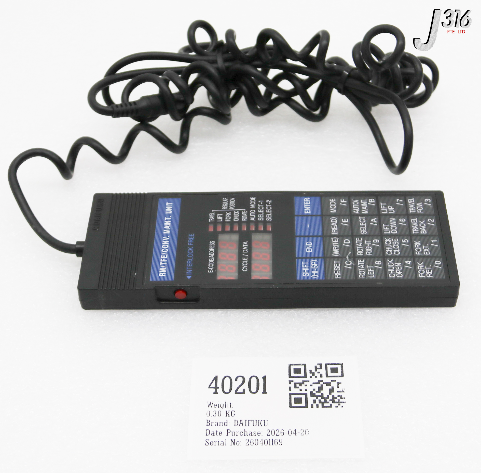 40201 DAIFUKU RM/TFE/CONV.MAINTENANCE UNIT CONTROLLER, 7A02160HAJ AGH8AA11
