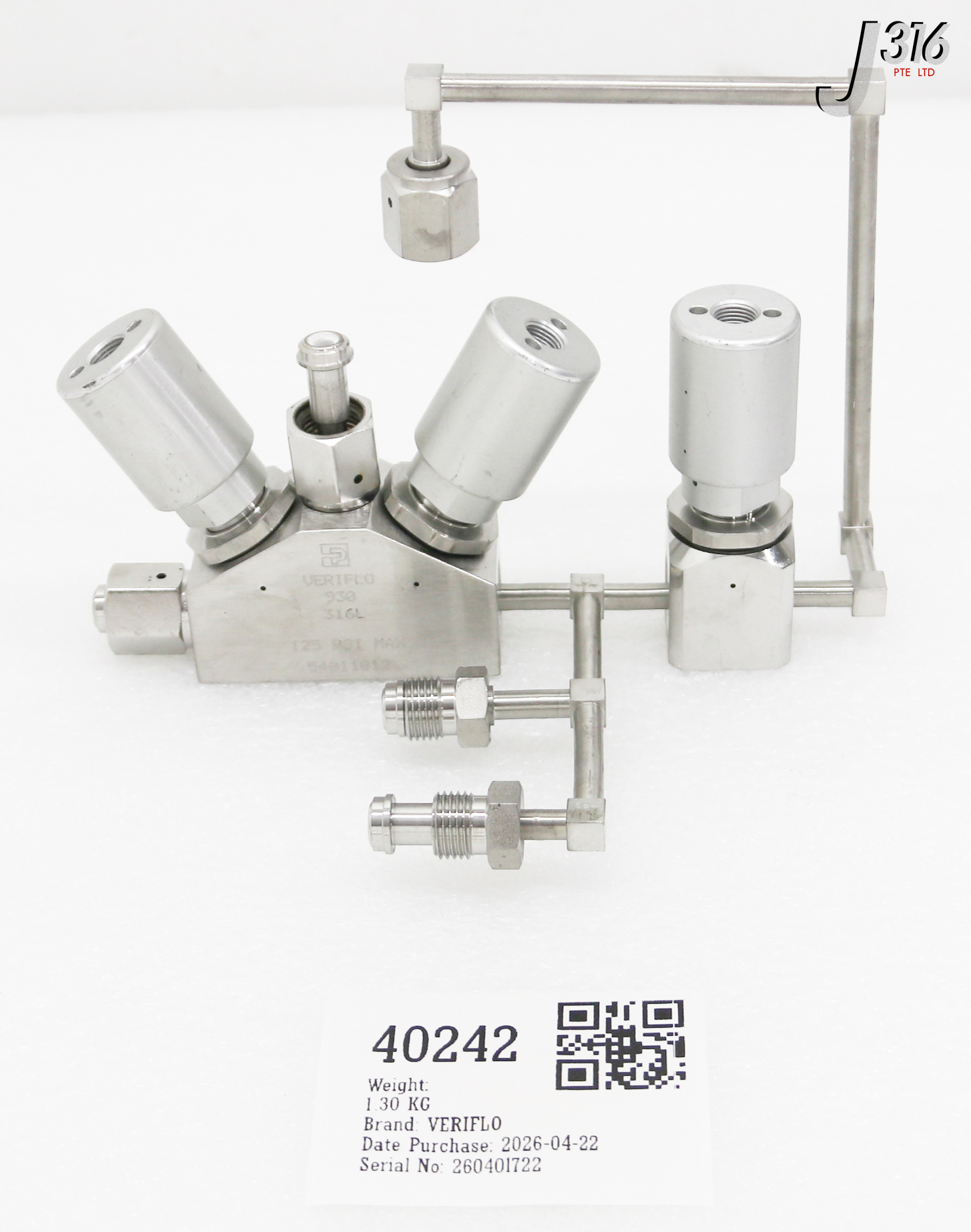 40242 VERIFLO 5-WAY MANIFOLD DIAPHRAGM VALVE ASSY, 45700207 54011812
