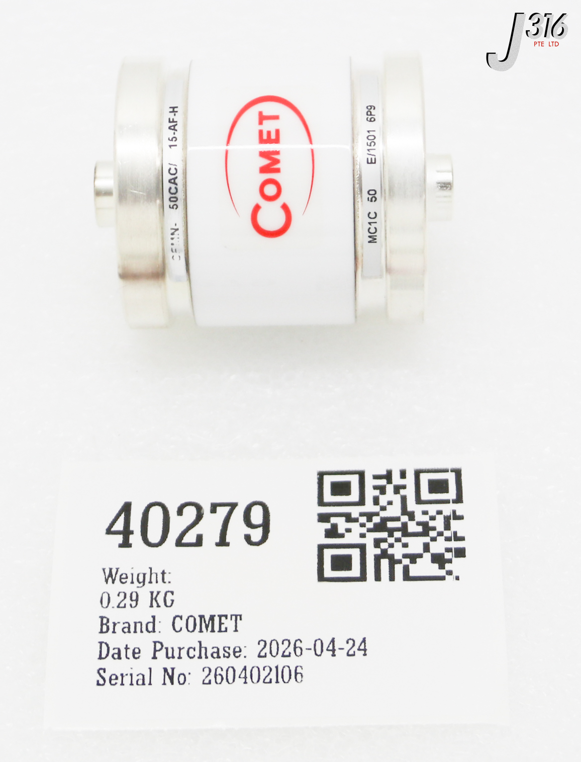 40279 COMET VACUUM CAPACITOR CFMN-50CAC/15-AF-H