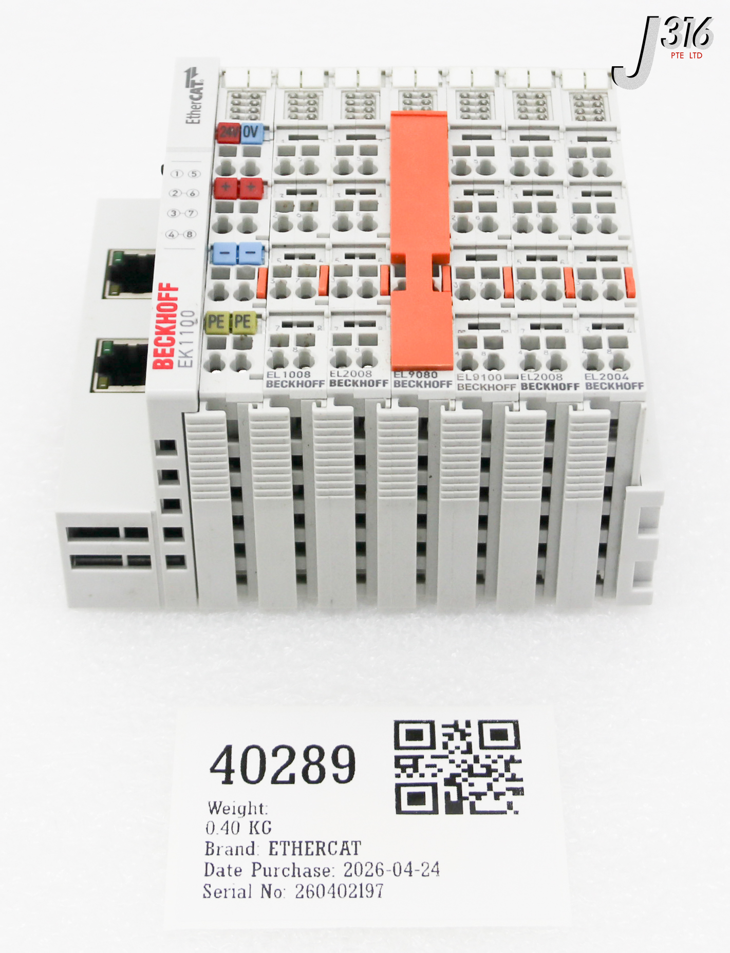 40289 BECKHOFF ETHERCAT TERMINALS MOTION CONTROLS EK1100