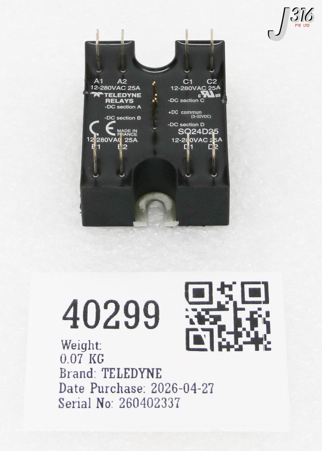 40299 TELEDYNE SOLID STATE RELAY SQ24D25