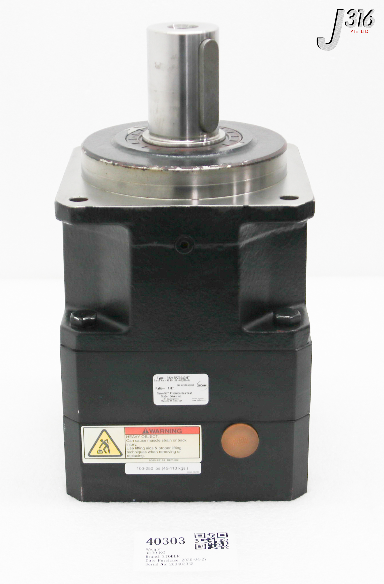 40303 STOBER SERVOFIT PRECISION GEARHEAD P821SPZ0040MT