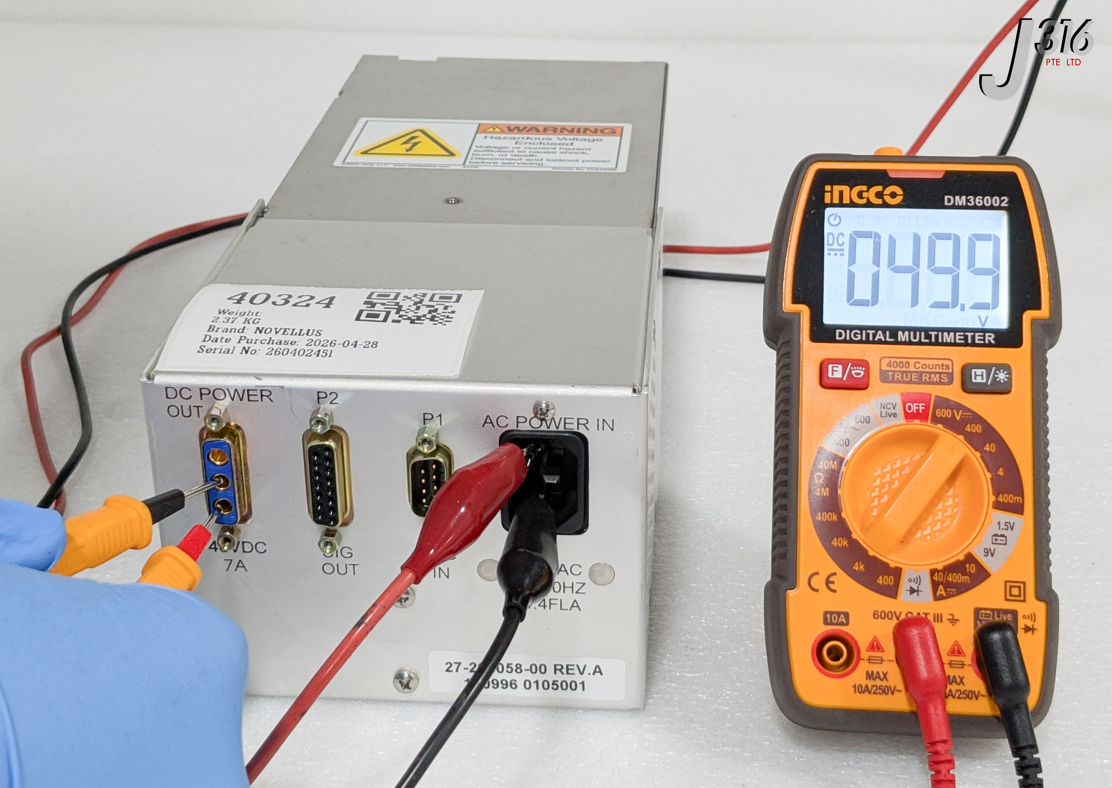 40324 NOVELLUS 48VDC 7A BENCHTOP ENCLOSED DC POWER SUPPLY 27-268058-00