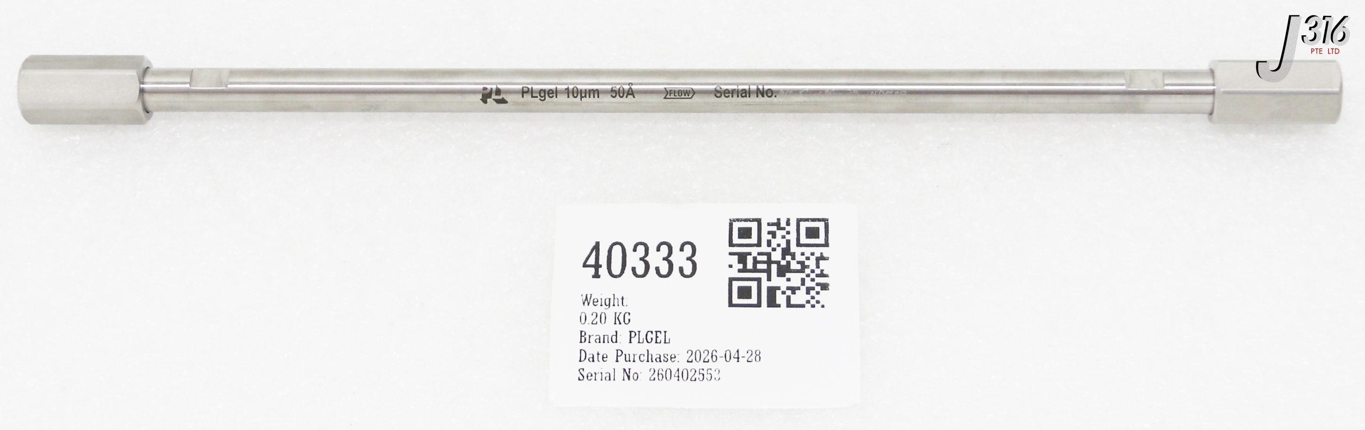 40333 AGILENT GPC/SEC COLUMN, PLGEL 50Å, 7.5 X 300 MM, 10 MICROMETERS PL1110-6115