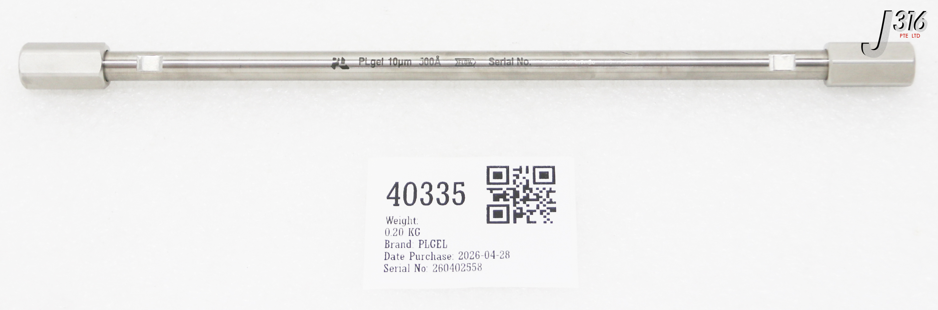 40335 AGILENT GPC/SEC COLUMN, PLGEL 500Å, 7.5 X 300 MM, 10 MICROMETERS PL1110-6125