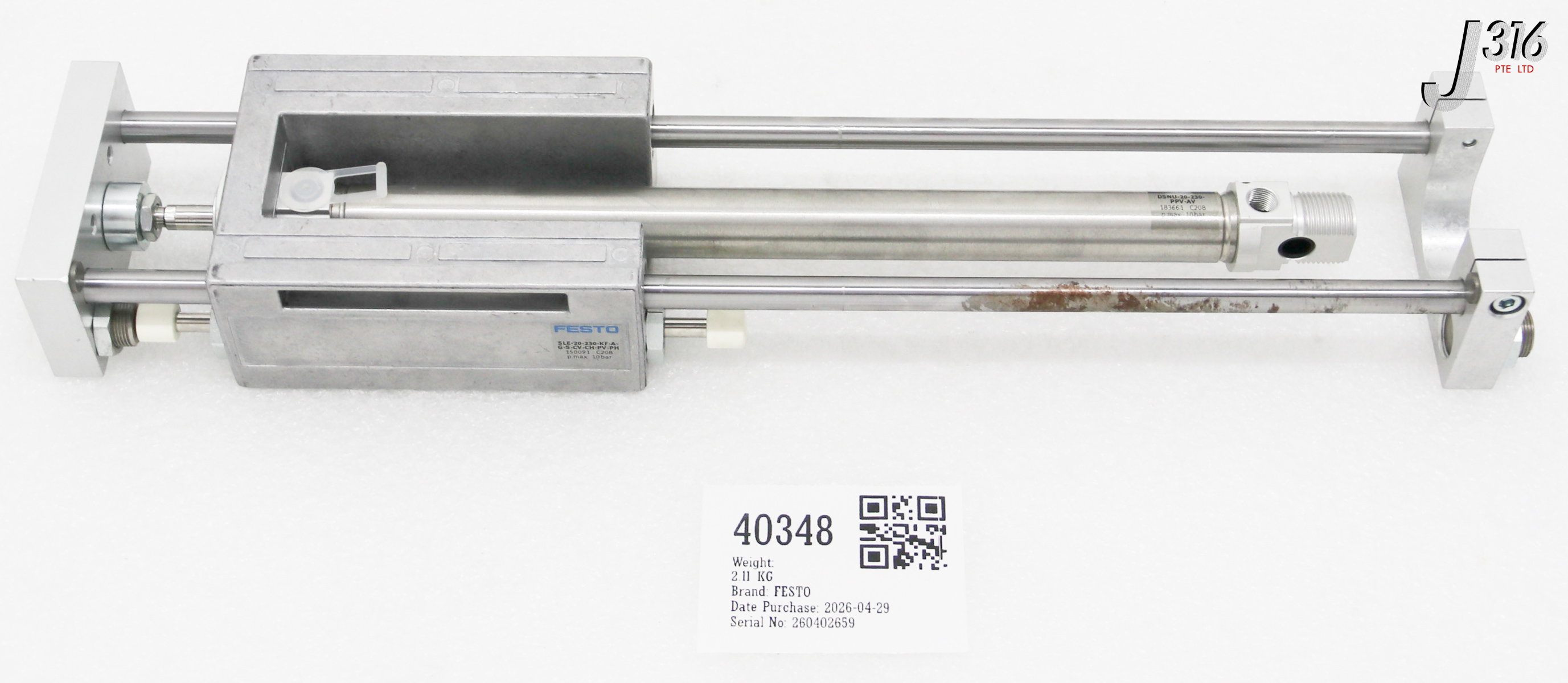 40348 FESTO PNEUMATIC LINEAR DRIVES WITH GUIDE SLE-20-230-KF-A-G-S-CV-CH-PV-PH