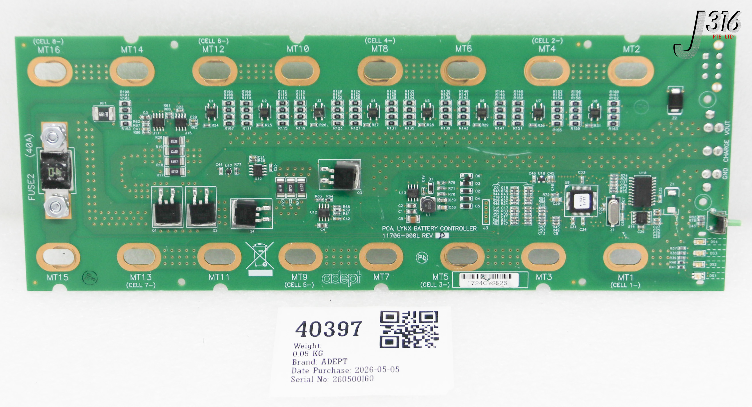 40397 ADEPT PCB, PCA, LYNX BATTERY CONTROLLER BD (PARTS) 11706-000L