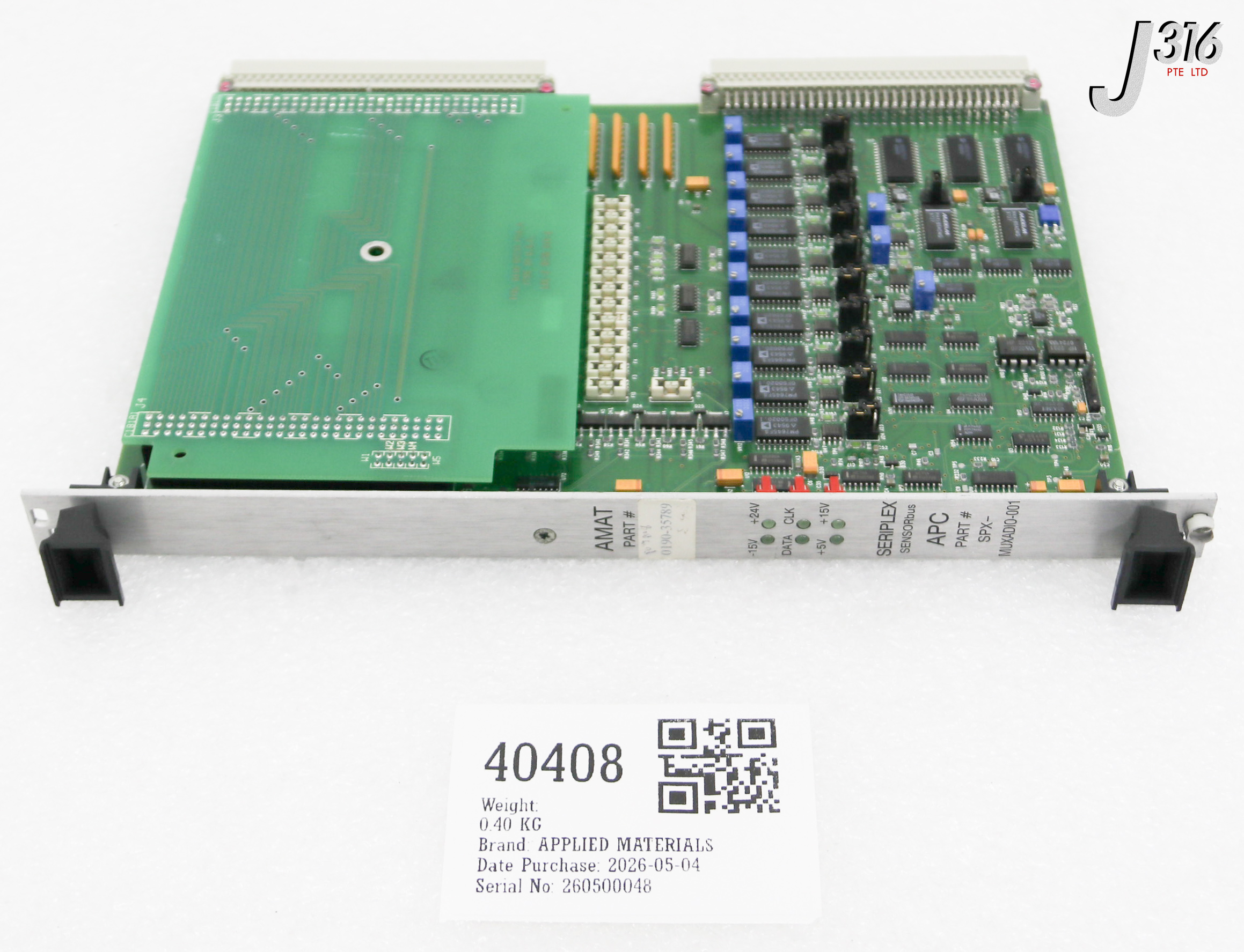40408 APPLIED MATERIALS PCB, MULTIPLEXED I/O CONTROL BD W/ PCB 0100-09293 0190-35789