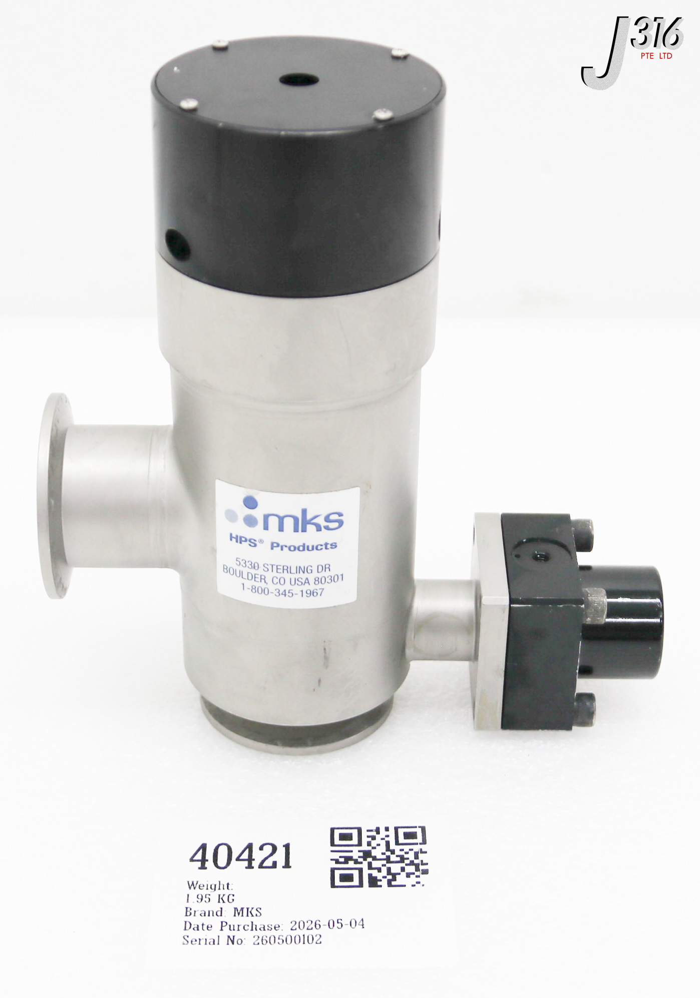 40421 LAM RESEARCH MKS VACUUM ISOLATION VALVE W/ LIMIT SWITCH, 93-6127 796-801289-001