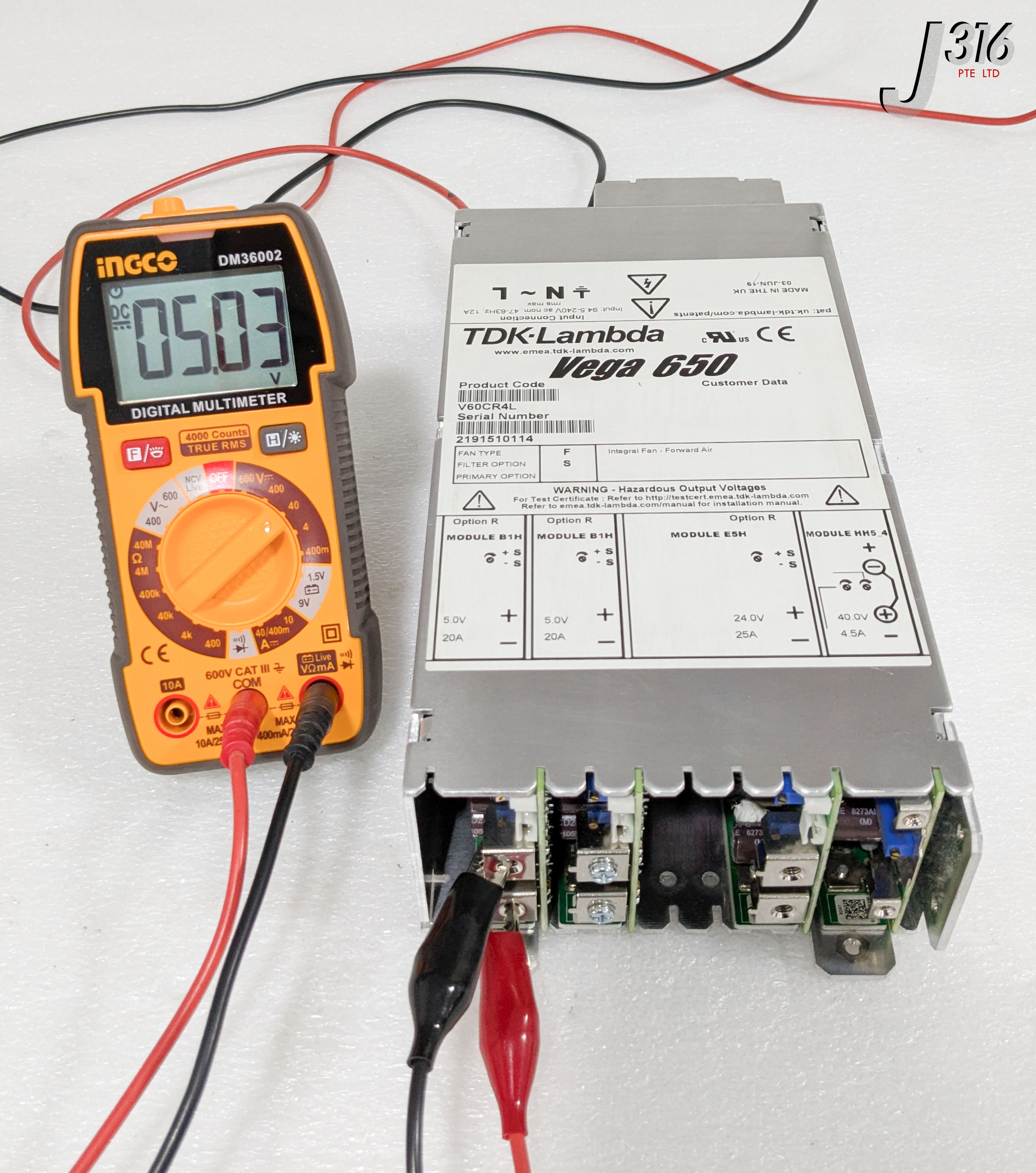 40456 TDK-LAMBDA POWER SUPPLY I/P: 94.5-240V, O/P: 5-40V, P/N: V60CR4L VEGA 650