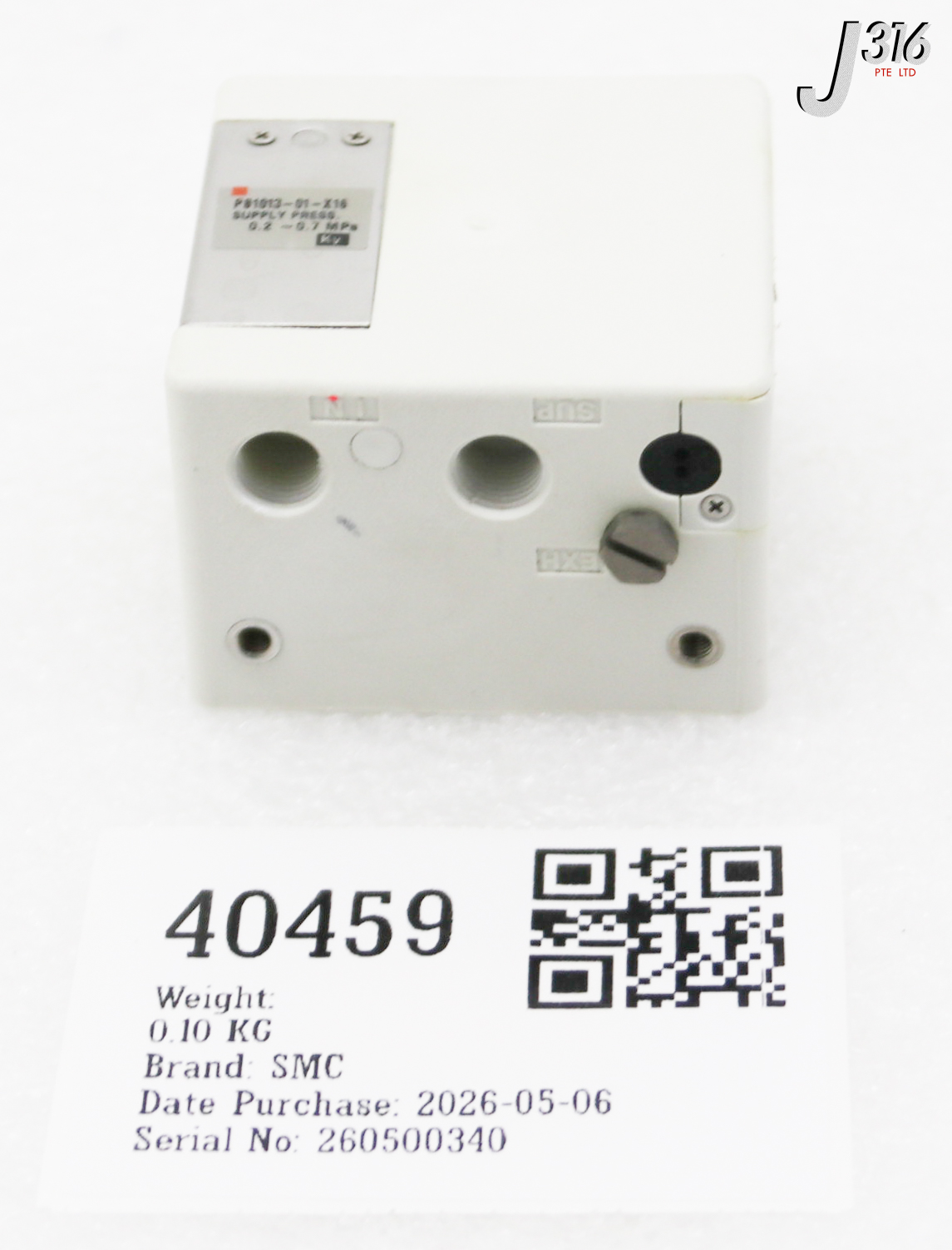 40459 SMC AIR OPERATED PROCESS PUMP, 0.2~0.7MPA PB1013-01-X16