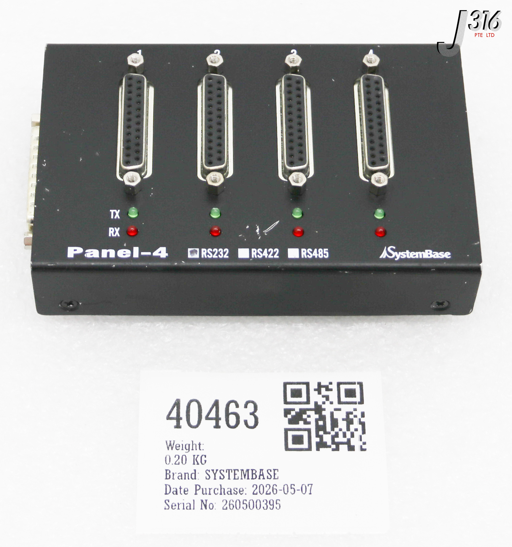 40463 SYSTEMBASE PANEL-4, SERIAL MULTIPORT, 4-PORT DB25 PANEL MULTI-4/PCI