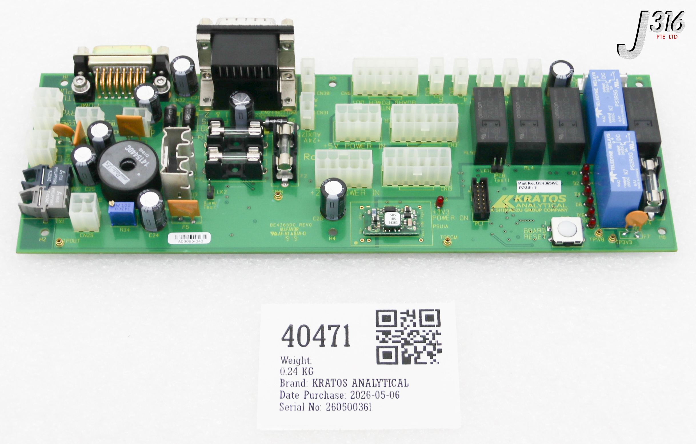 40471 KRATOS ANALYTICAL PCB, TURBO CONTROLLER BD BE4365AC