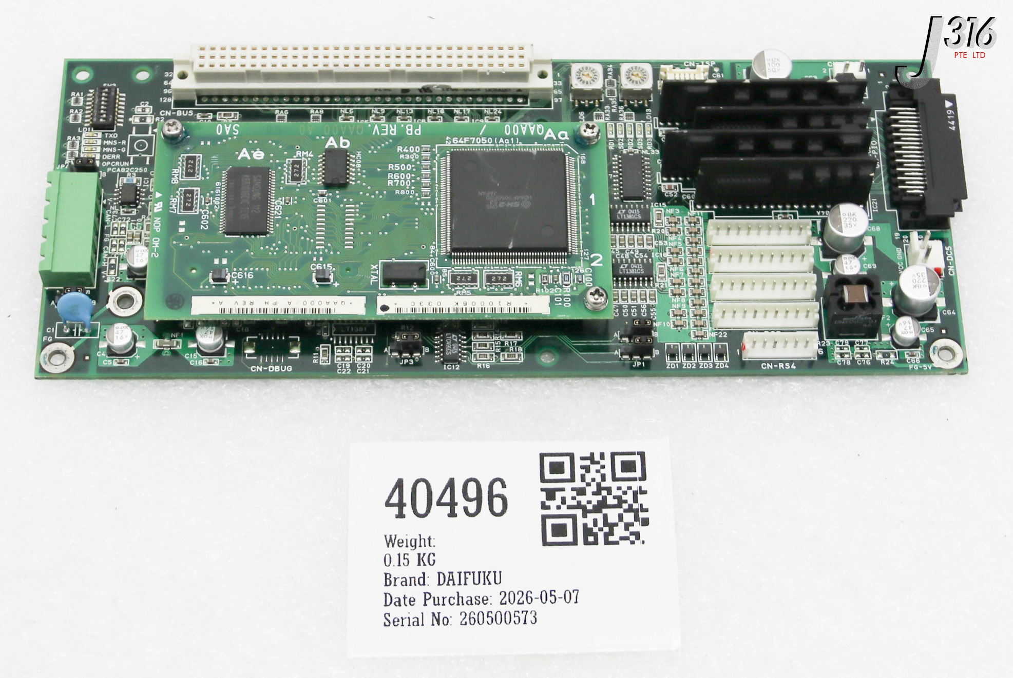 40496 DAIFUKU PCB BOARD W/ QAA00 SIO-3706A