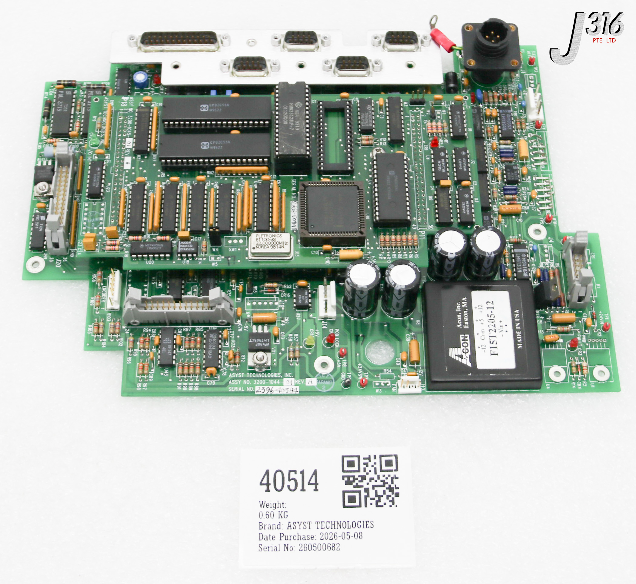 40514 ASYST TECHNOLOGIES PCB ASSY W/ DAUGHTER BD 3200-1045-01 3200-1044-01