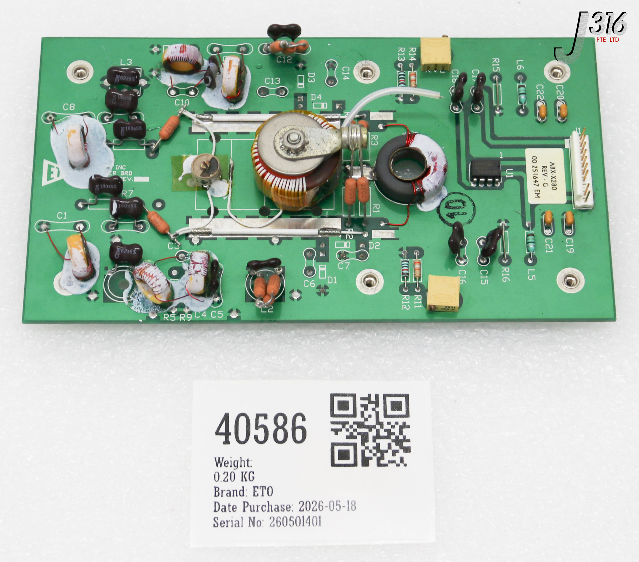 40586 ETO PCB BOARD, RF GEN 2.0 MHZ WATT METER (PARTS) ABX-X280