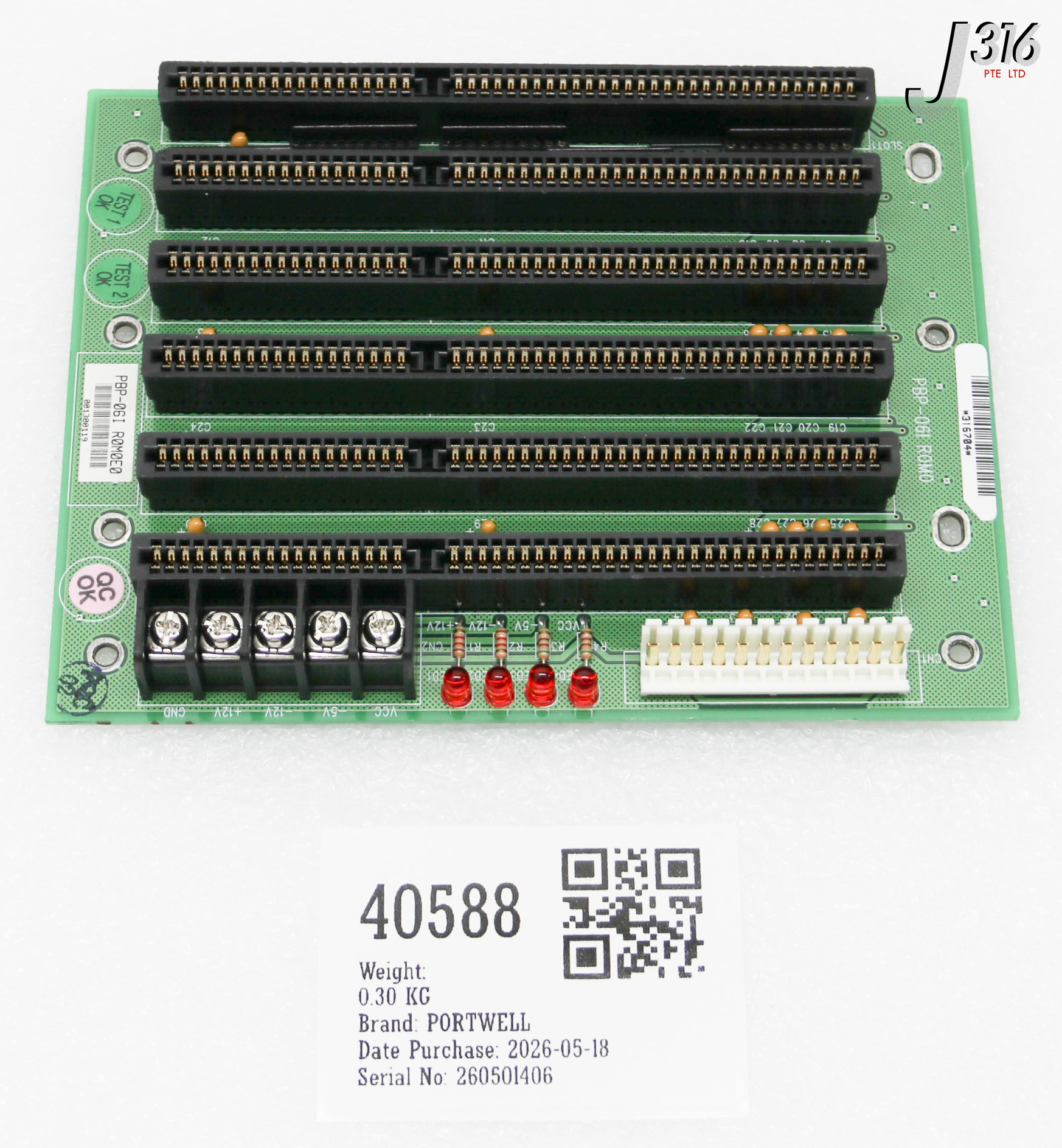40588 PORTWELL PCB, 6 ISA (INDUSTRY STANDARD ARCHITECTURE) SLOT PBP-061