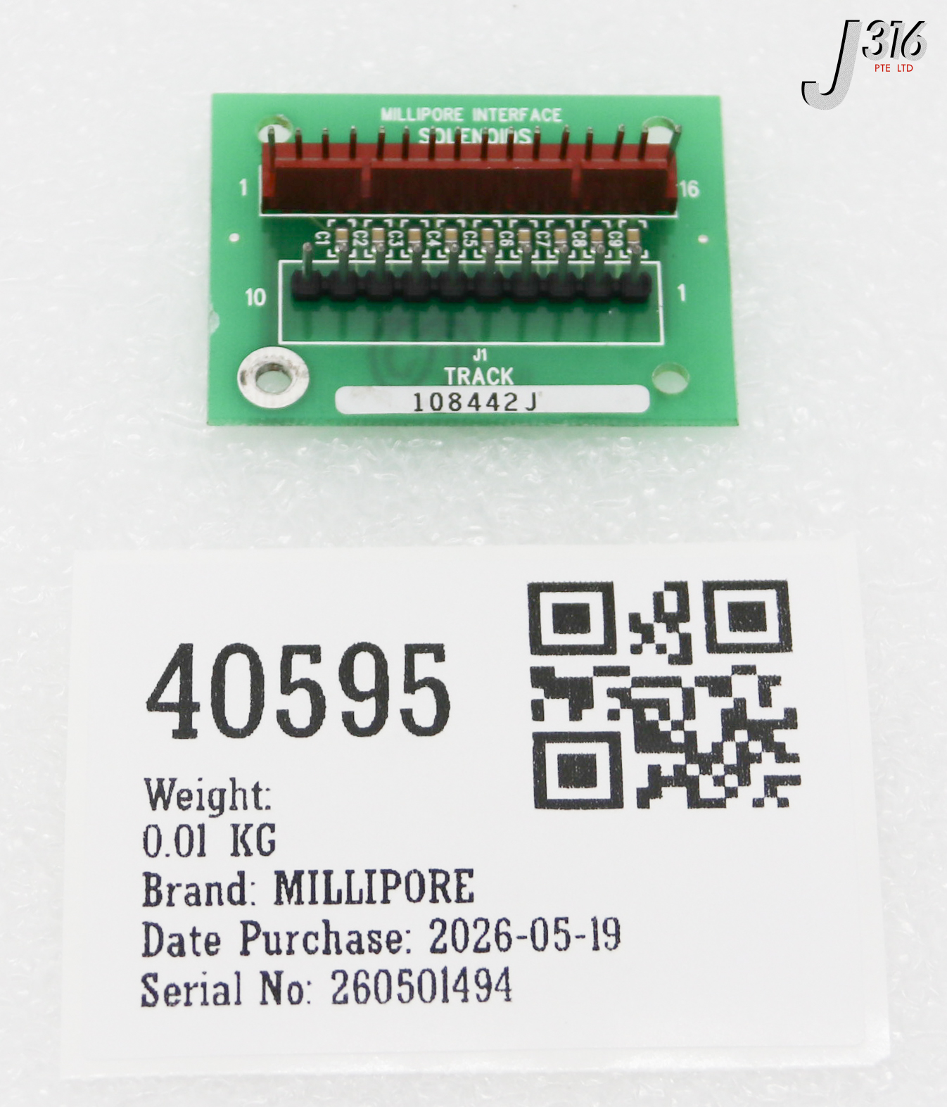 40595 MILLIPORE PCB, INTERFACE SOLENOIDS BOARD 108442J