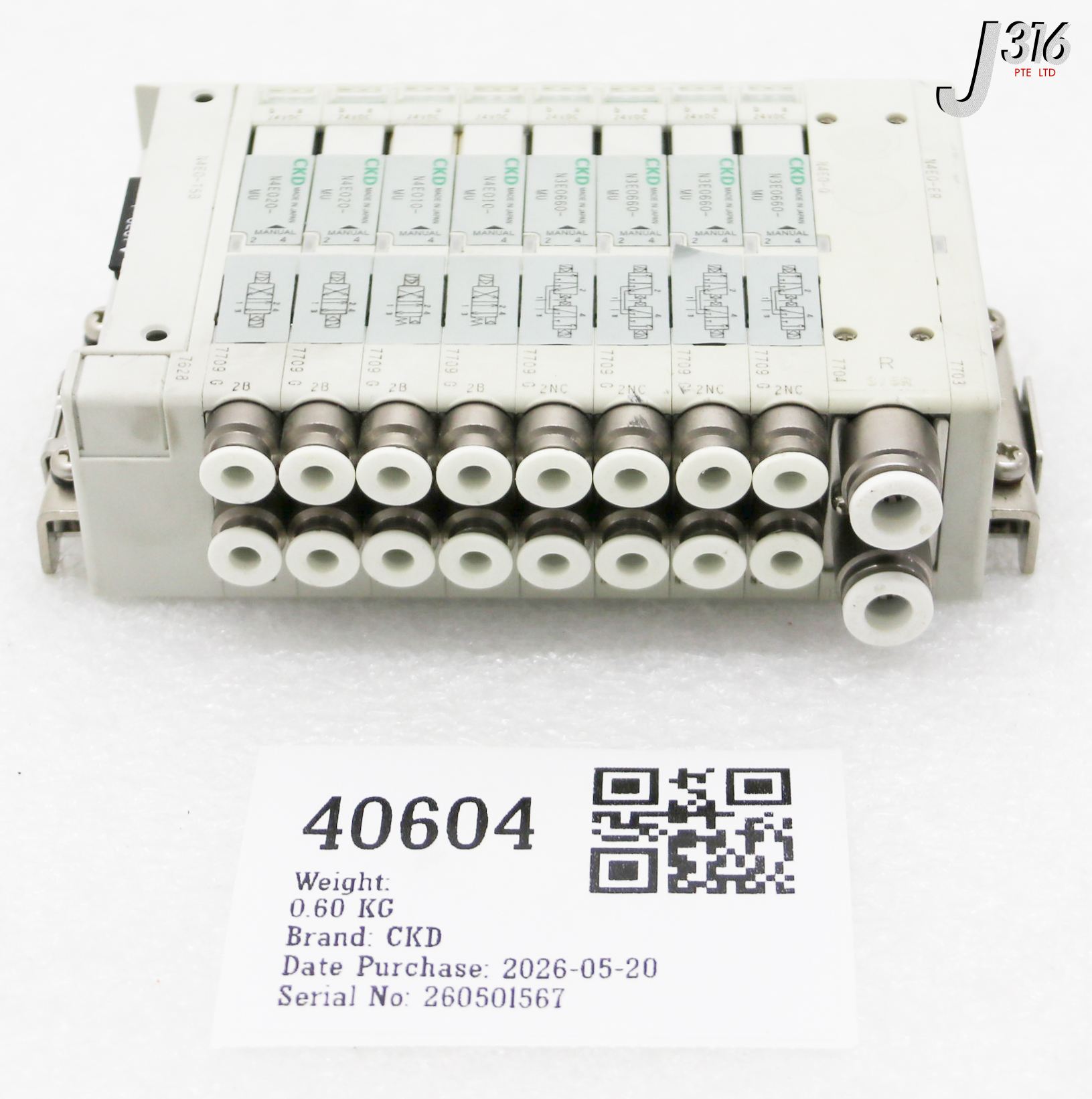 40604 CKD 8-SLOTS VALVE MANIFOLD N3E0660-MU