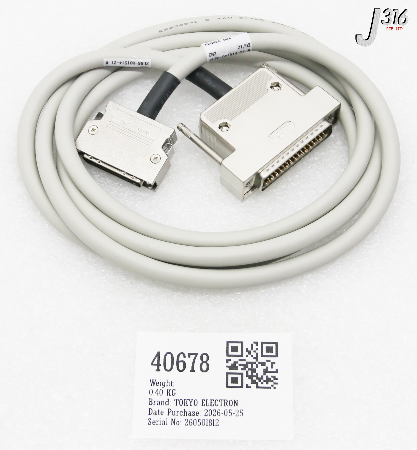 40678 TOKYO ELECTRON ASSY CABLE PENREC I/F 2L86-001514-21