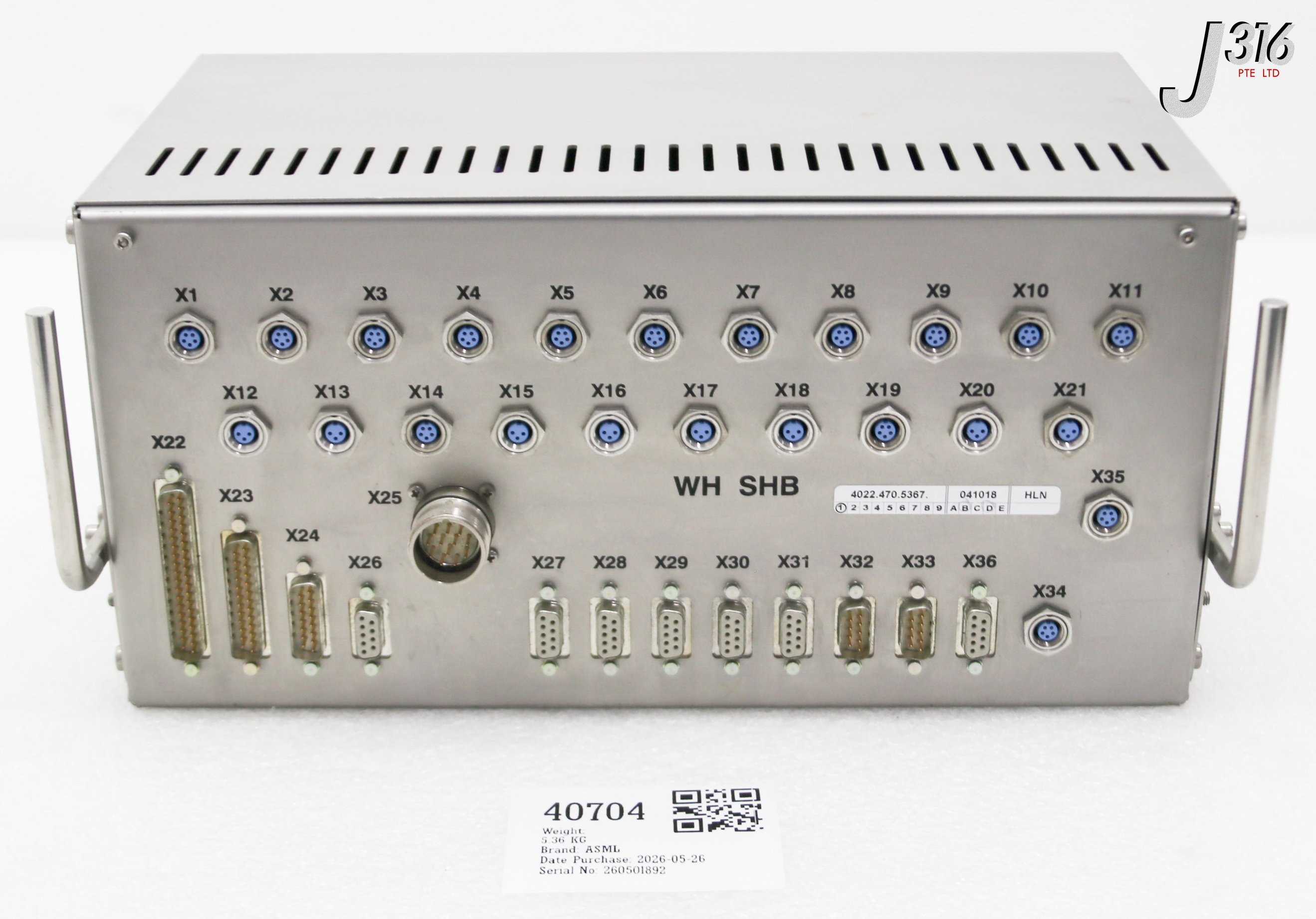 40704 ASML WH SHB INTERFACE PANEL 4022.470.5367