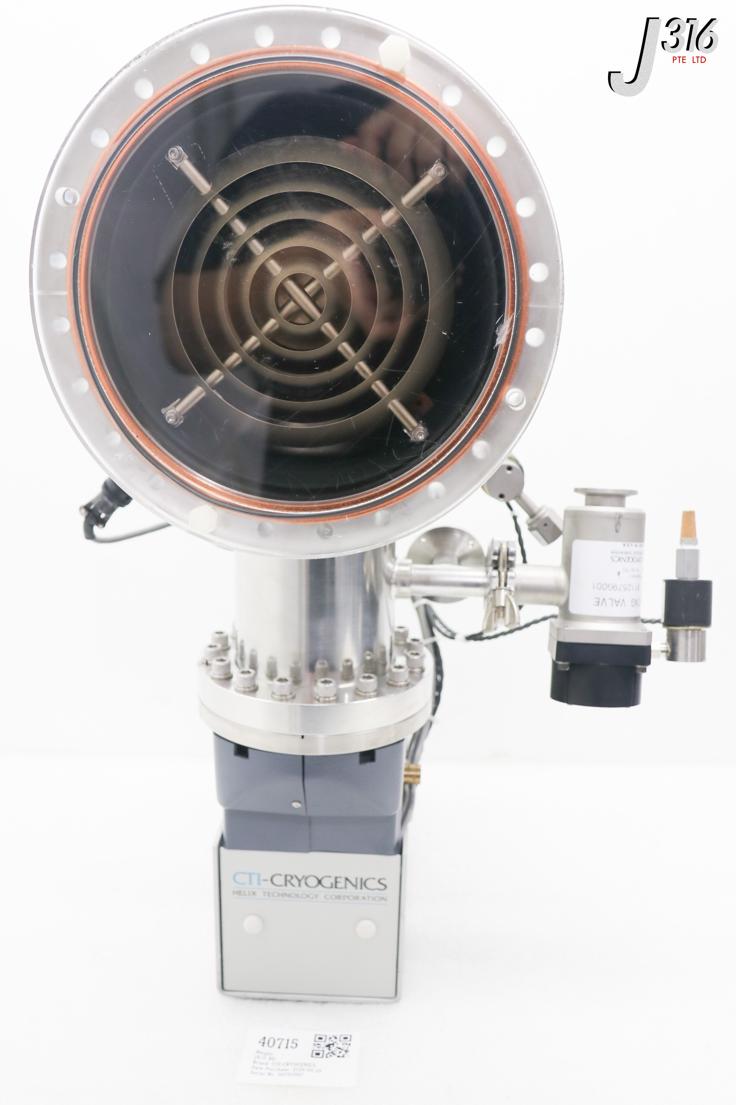 40715 CTI-CRYOGENICS ON-BOARD 8F CRYOPUMP W/ ROUGHING VALVE 8112579G001 (WORKING) 8116063G001R