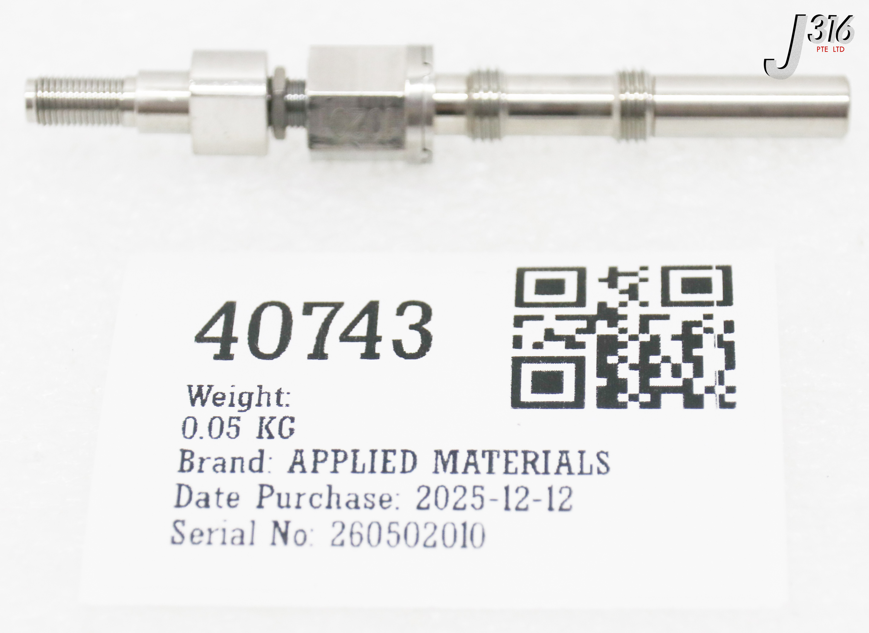 40743 APPLIED MATERIALS ASSEMBLY, PROBE, XE RTP CHAMBER, .080 DI (PARTS) 0010-15563