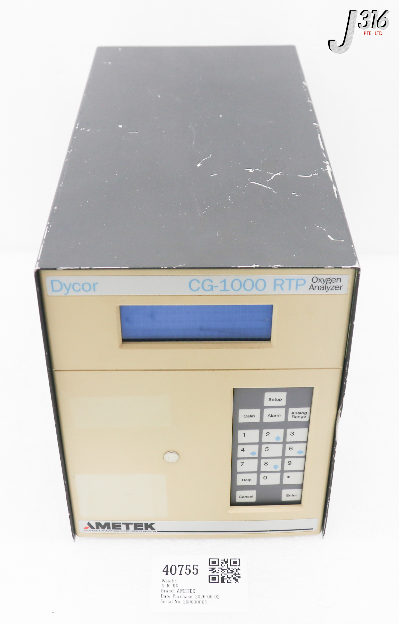 40755 AMETEK DYCOR OXYGEN ANALYZER (PARTS) CG1000 RTP