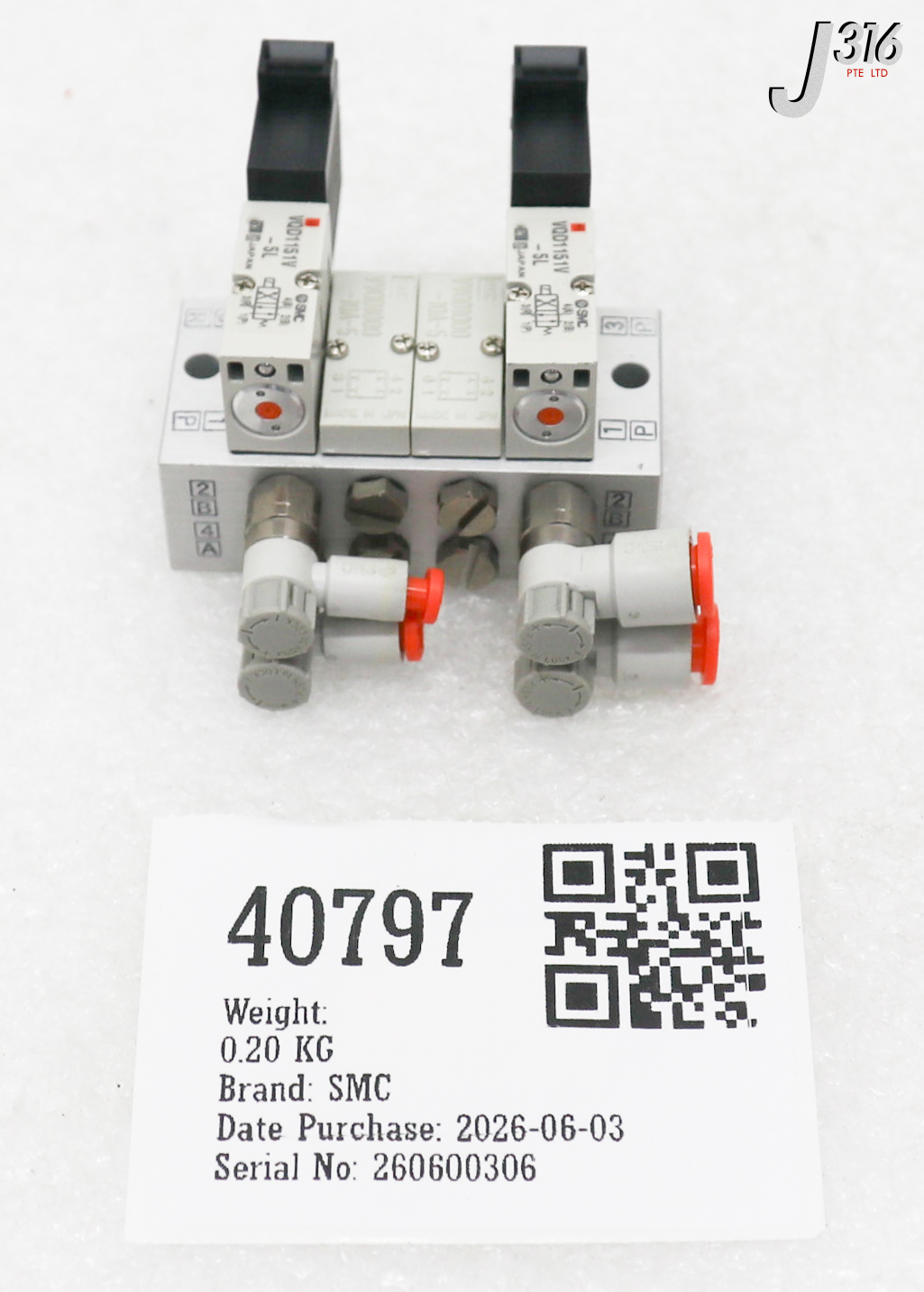 40797 SMC 4SLOT PNEUMATIC MANIFOLD VALVE VQD1151V-5L