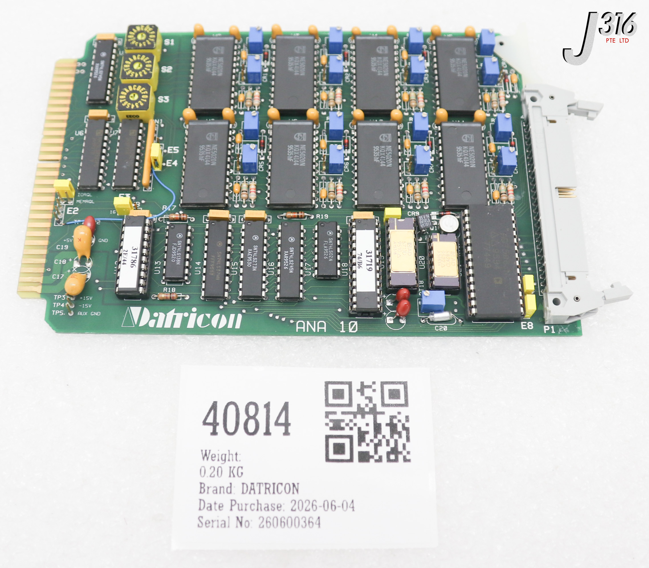 40814 DATRICON PCB, ANA 10, ANALOG INPUT BOARD 013872