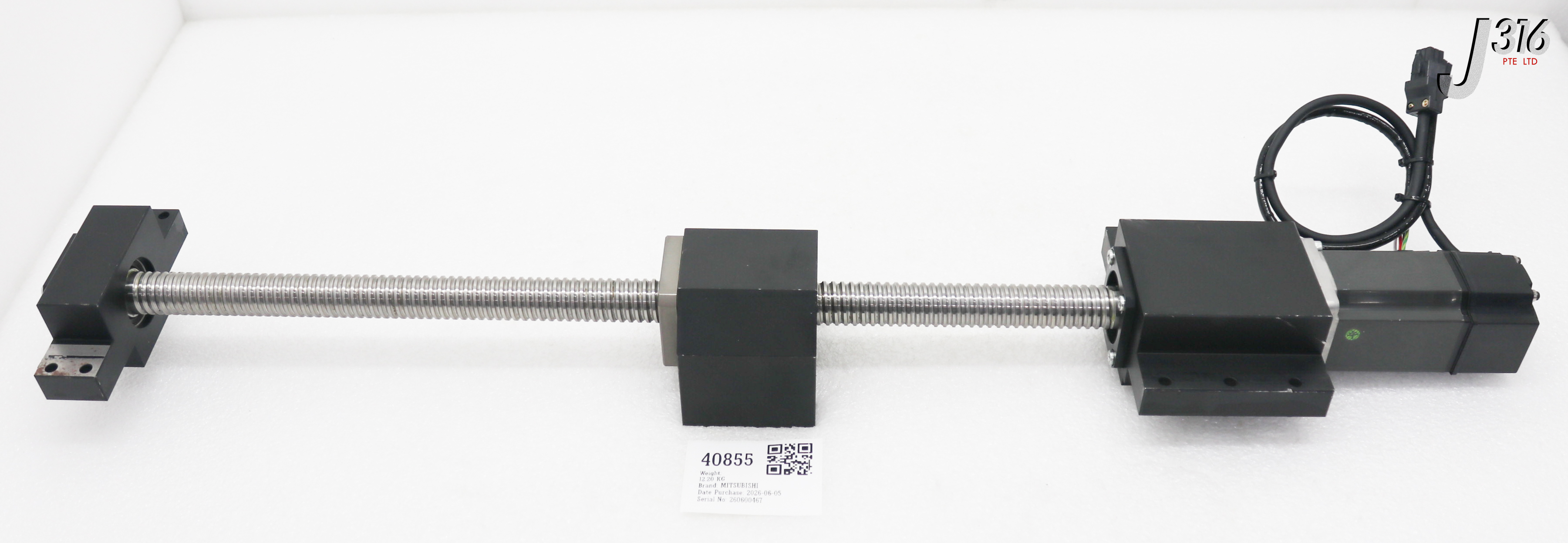 40855 MITSUBISHI AC SERVO MOTOR W/ 05S7-0096 NSK BALL SCREW KIT HC-KFS43-S4